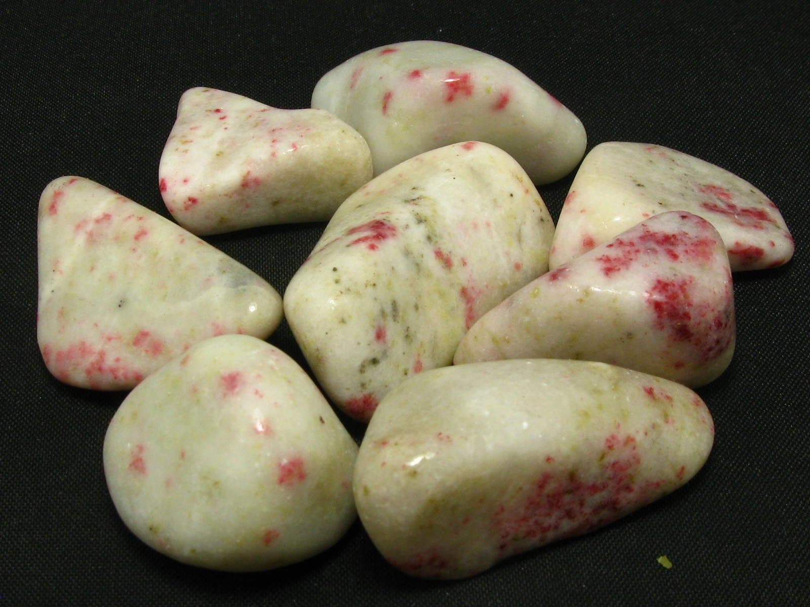 One (1) Cinnabar in Quartz Tumbled Stone From Peru - 1.2"