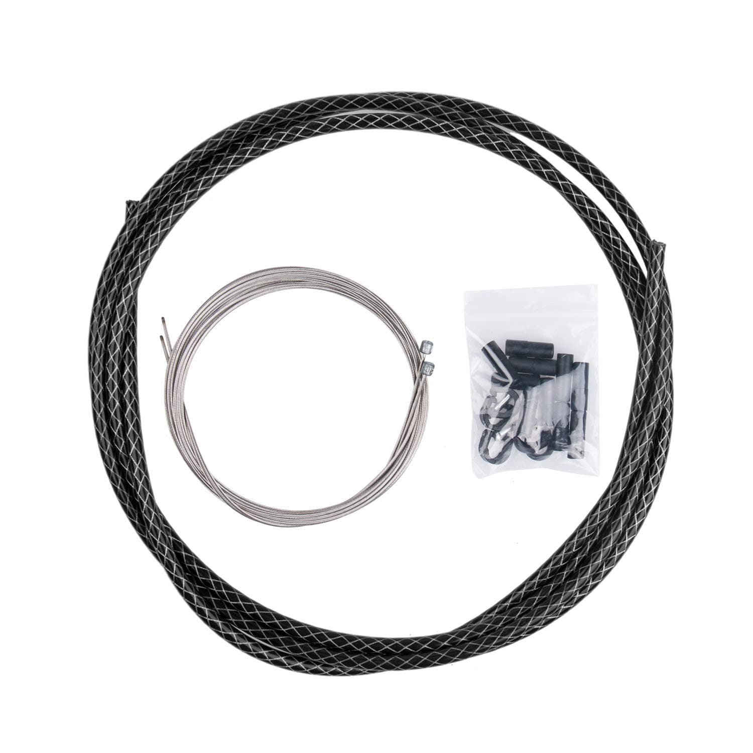 Shift/Shifter Cable & Housing Set, Derailleur Cables Braided PTFE Cable Housing Set for Mountain Bike and Road Bicycle, Universal,Gold/Black/Silver