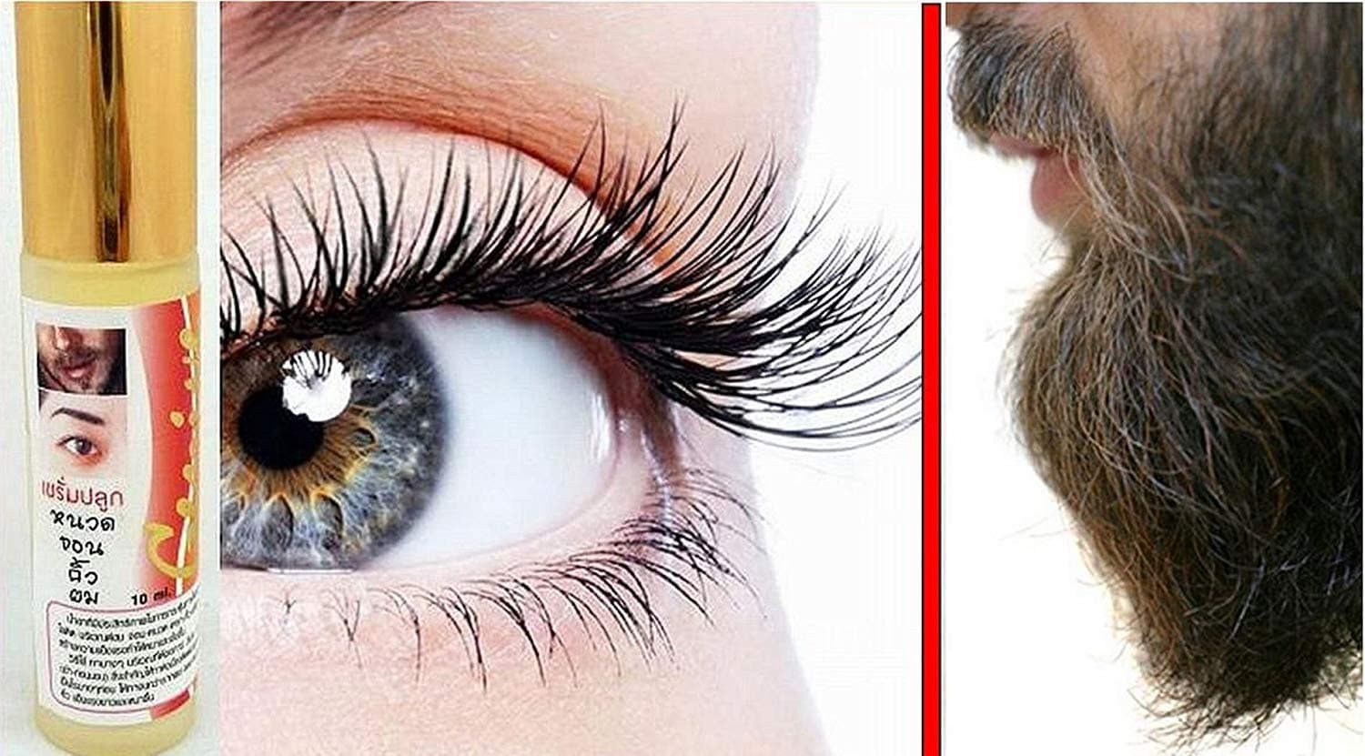 Natural Lashes Eyebrow Eyelash / BEARD Side-Burn Growth SERUM Roll-On 10ml - NEW IMPROVED FORMULA !