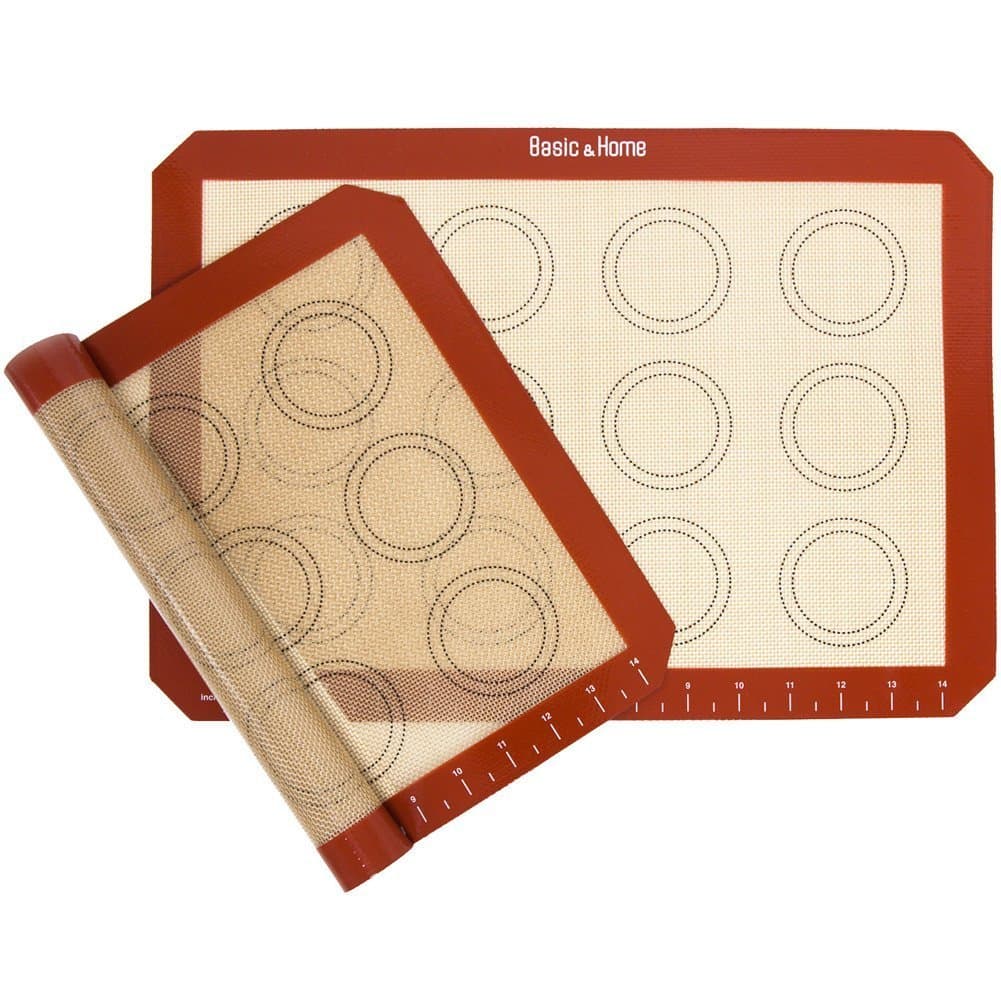 Non-Stick Silicone Baking Mat, Premium Food Safe - Pack of 2, for Cookie Oven Reusable Mat