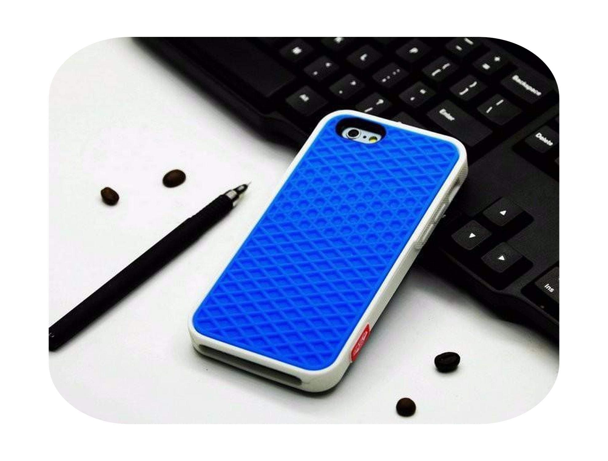 Waffle case Rubber Cover Case for iPhone 11 Pro Max 5S 6 6S 7 8 Plus Xs Max Xr Shoe Sole Phone Case Back Cover-Blue-for iPhone 11
