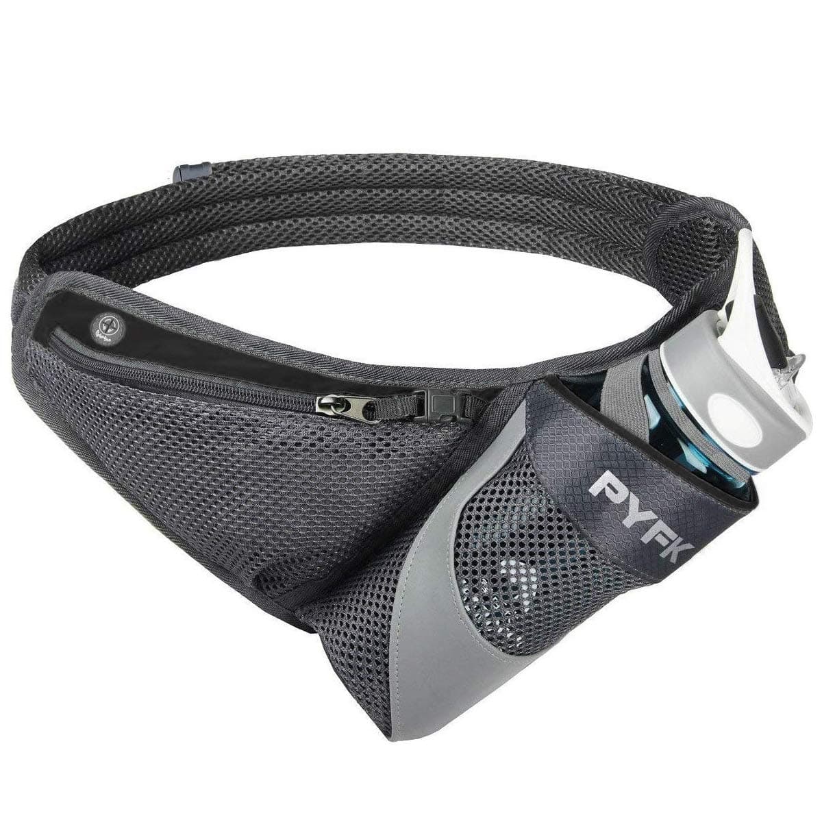 PYFK Running Belt Hydration Waist Pack with Water Bottle Holder for Men Women Waist Pouch Fanny Bag Reflective