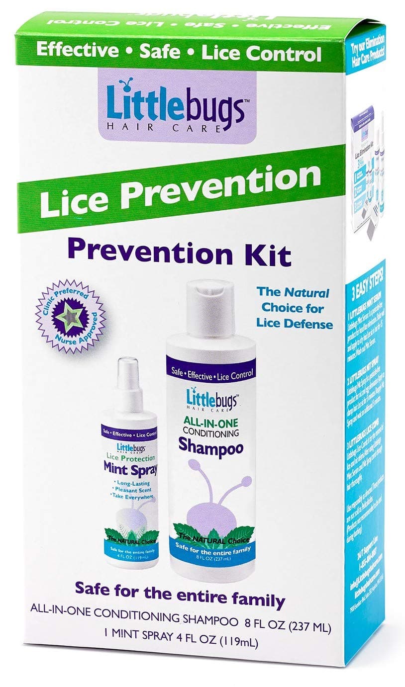 Littlebugs Mint Lice Spray with Conditioning Mint Shampoo for Prevention | Natural, Sulfate-Free, Neem & Spearmint Essential Oils | Highly Effective Non-Toxic Daily Repellent