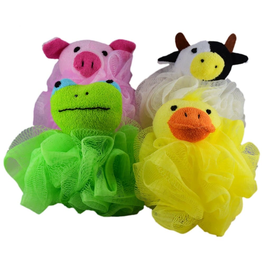 4 Bath Ball Bath Ball Bath Shower Knot Sponge Animals