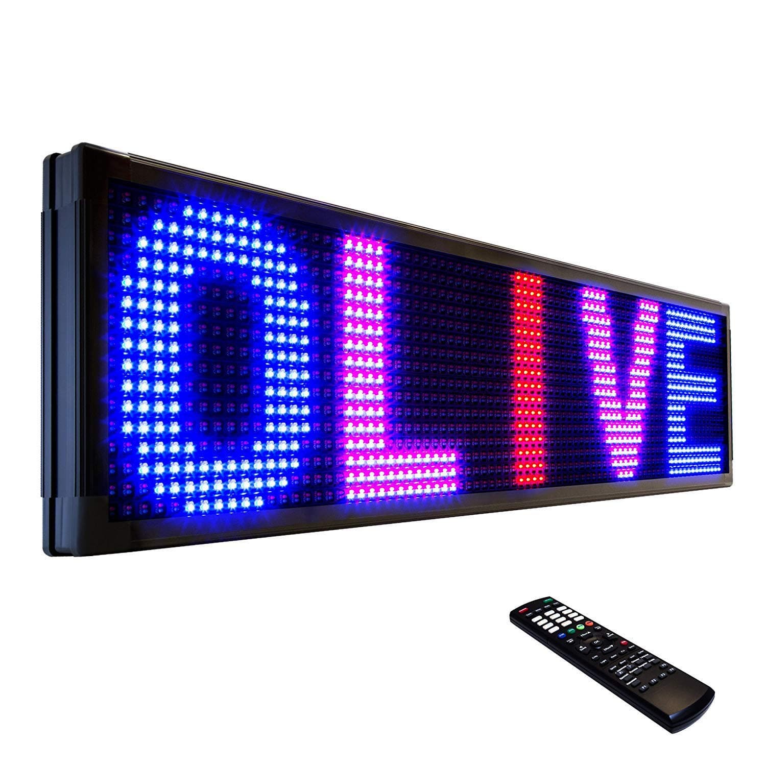 OLIVE LED Sign 3Color, RBP, P30, 41"x98" IR Programmable Scrolling Outdoor Message Display Signs EMC - Industrial Grade Business Ad Machine.