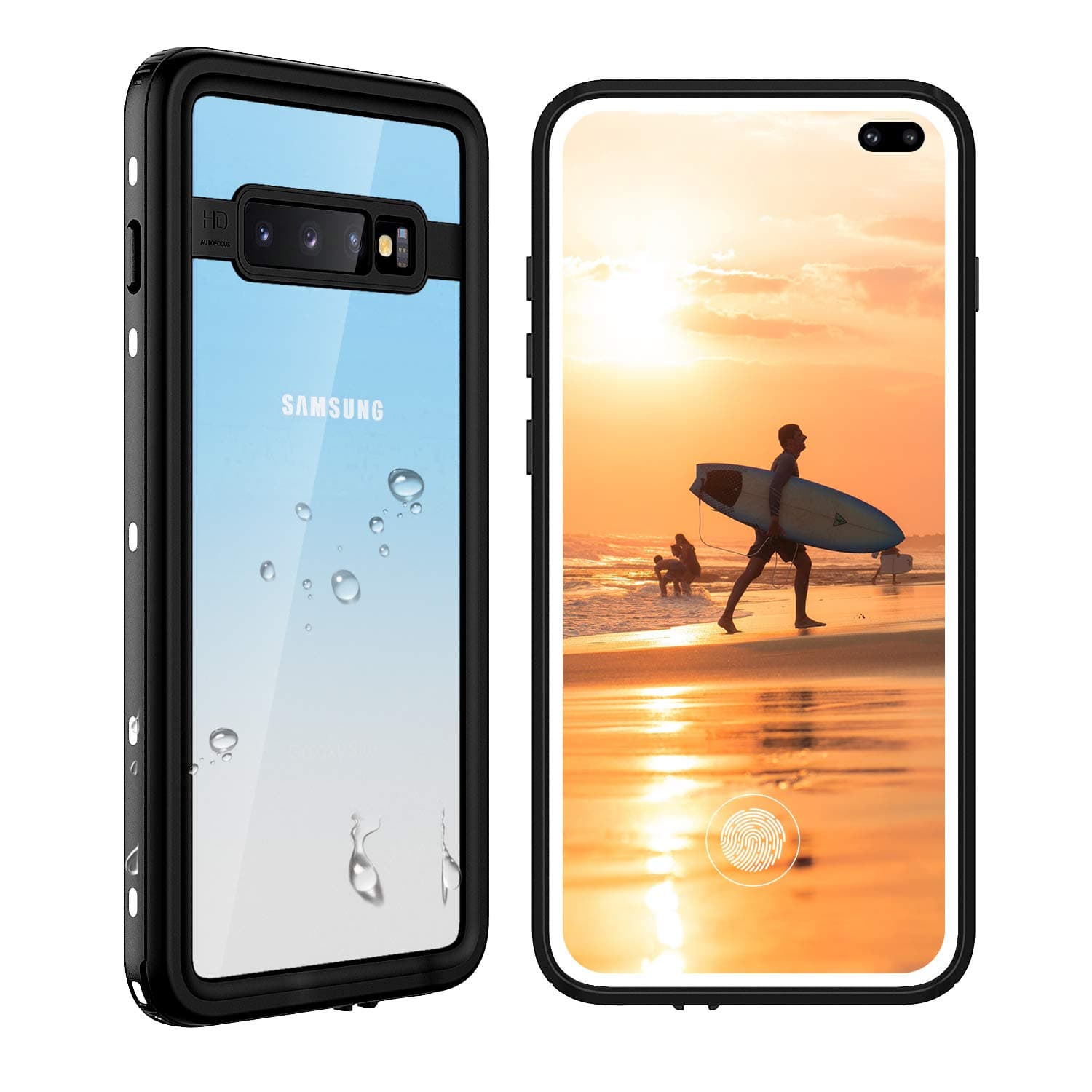 Waterproof Samsung Galaxy S10+ Plus Case, Underwater Clear Full Body Protective with Built-in Screen Protector Heavy Duty Rugged Case Shockproof Dustproof Waterproof Case for Galaxy S10+ Plus (White)
