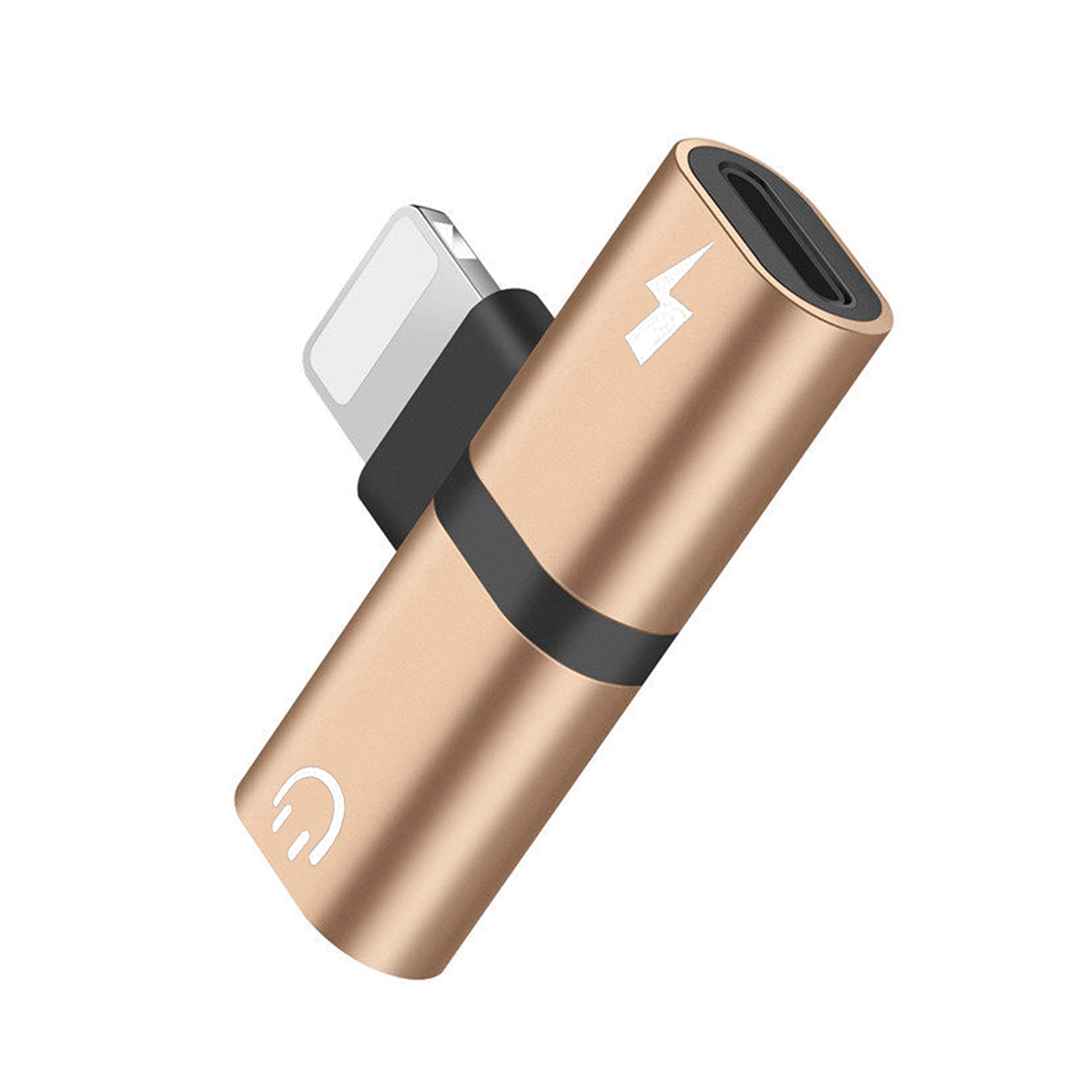 Hamdol Headphone Adapter for X/XS/XR MAX/8/8Plus/7/7Plus Earphone Adapter Dispenser Headphone Connector Converter 2 in 1 Aux Audio Accessories Charge and Music, Quick Charge Fast Car Adapter