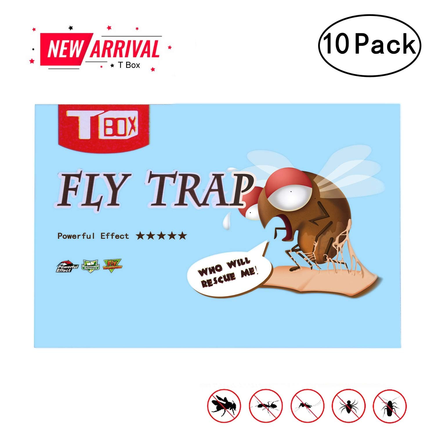 Fly Trap,Fly Paper,Effective & Portable Fruit Fly Traps for Indoor and Outdoor Use-10 Pack