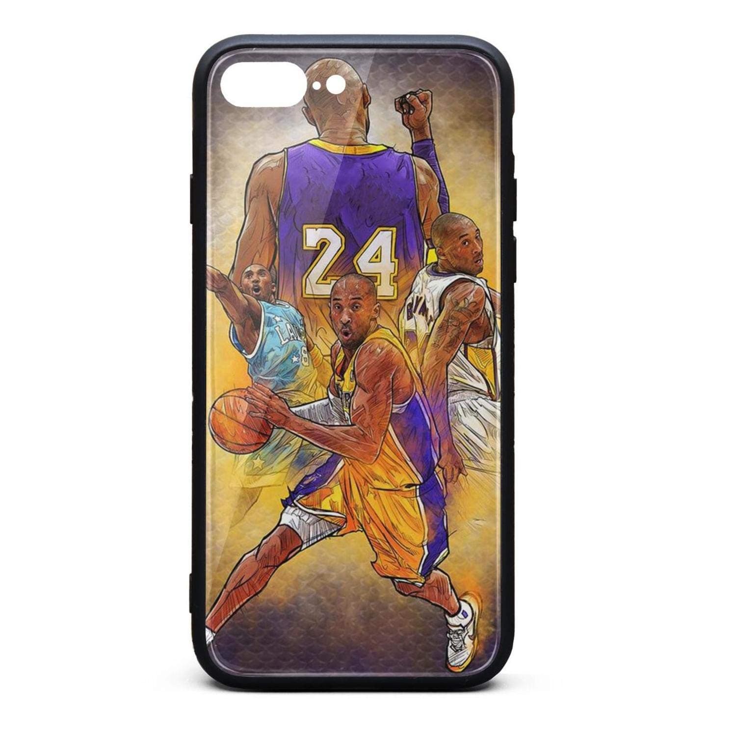 Players' Durable Stylish Phone Case for iPhone 7 Plus and 8 Plus Non-Slip 3D TPU Rubber Frame PC Back Cover Shock Absorption Cellphone/Mobile Phone Accessories Scratch Resistant