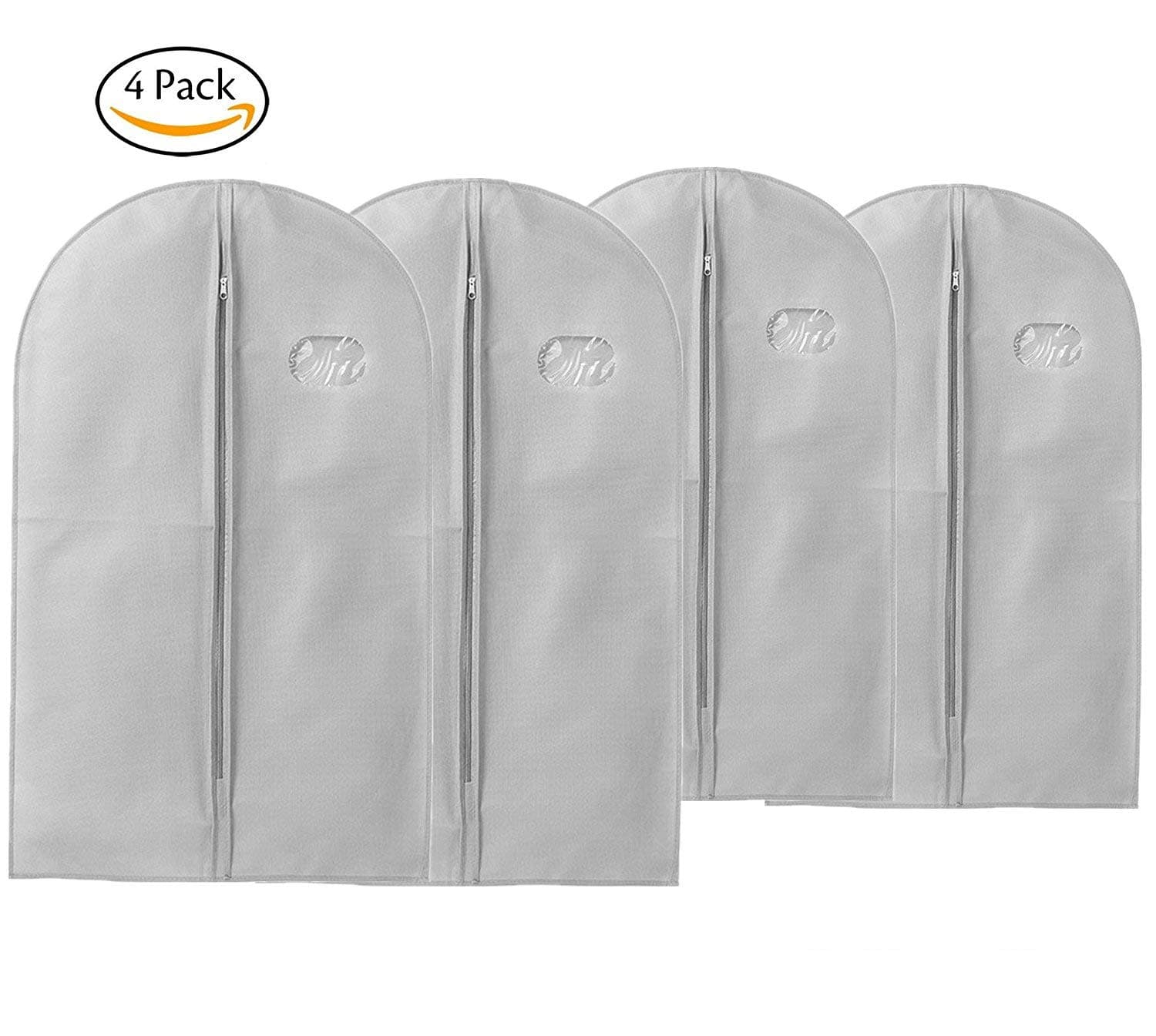 TAOTEC Breathable Clothes Covers Garment Dustproof Mothproof Protector Bags (4PCS, Grey)