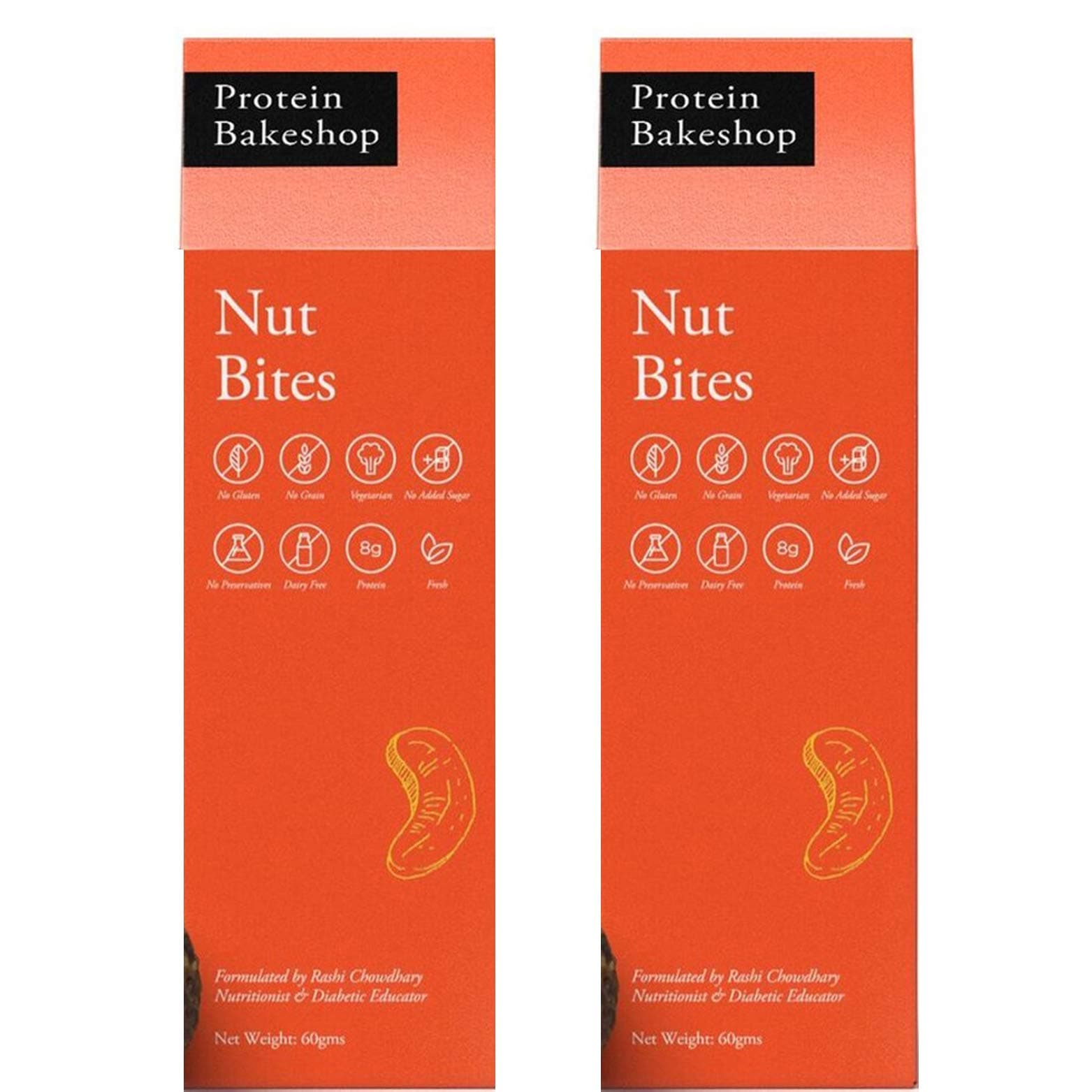 Protein Bakeshop Nut Bites 60gms (2 Pack) 8 Truffles