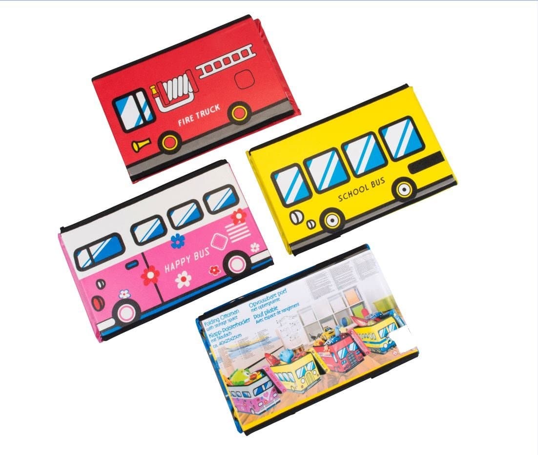 Storage Box Chest with Padded Lid Designs Train Train Carriage In Gelb Bunt Foldable Stool Upholstered Stool 40 cm x 25 cm x 25 cm Child Toy Box Bench Box Faux Leather Folding Pouffe Seat Stool Box Wipe Clean Fabric