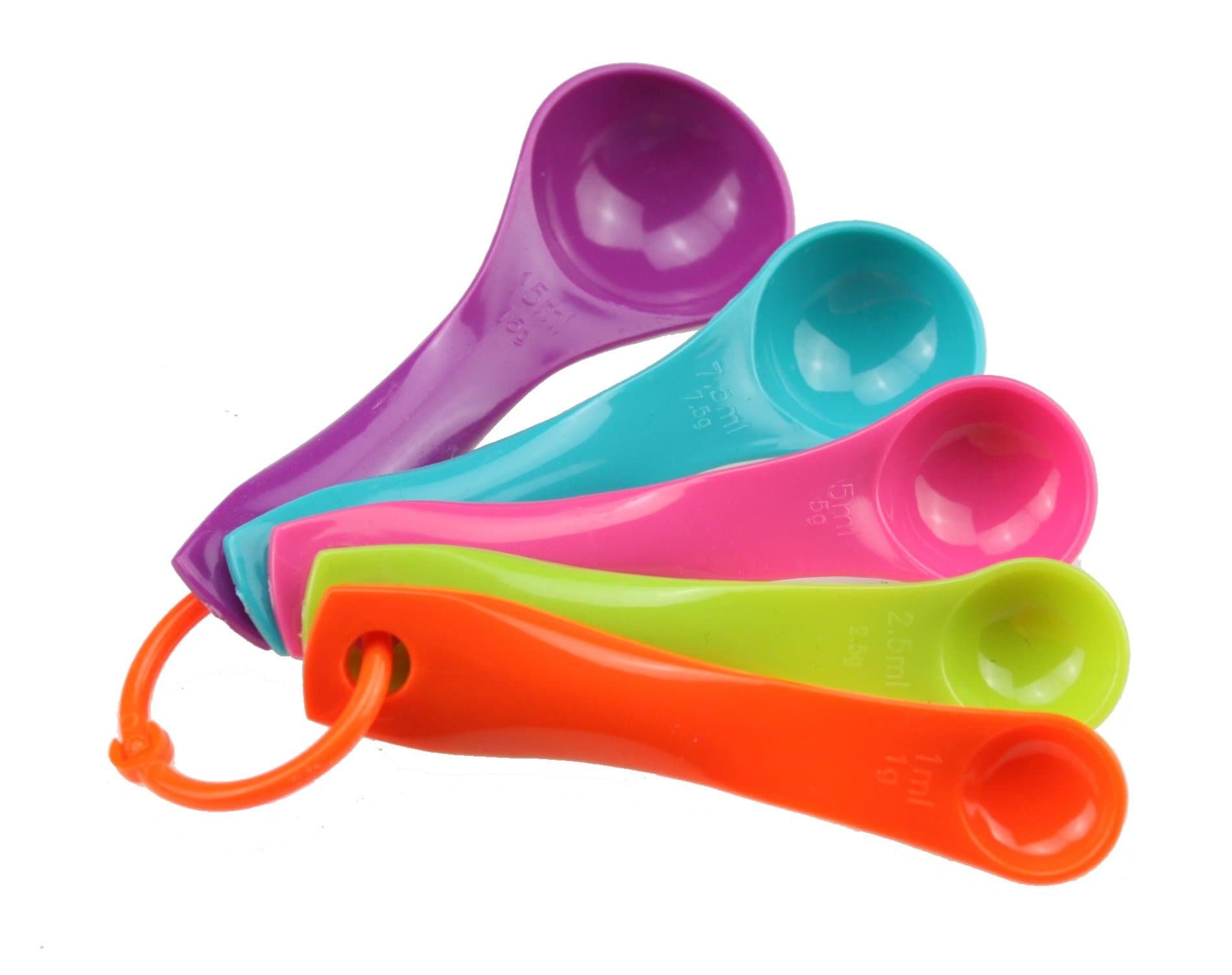 Dura5 Piece Measuring Spoon Set Coloured Measuring Set Teaspoon Table Spoon Ring Holder