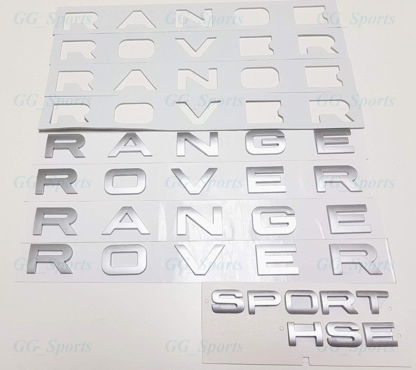 3PCS SILVER 3M LETTERS HOOD TRUNK TAILGATE EMBLEM RANGE ROVER & SPORT HSE LOGO