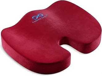 Everlasting Comfort Doctor Recommended Memory Foam Seat Cushion for Office Chairs & Car - Ergonomic Office Desk Accessories - Cushions for Tailbone Pain Relief, Sciatica & Back Support Pillow