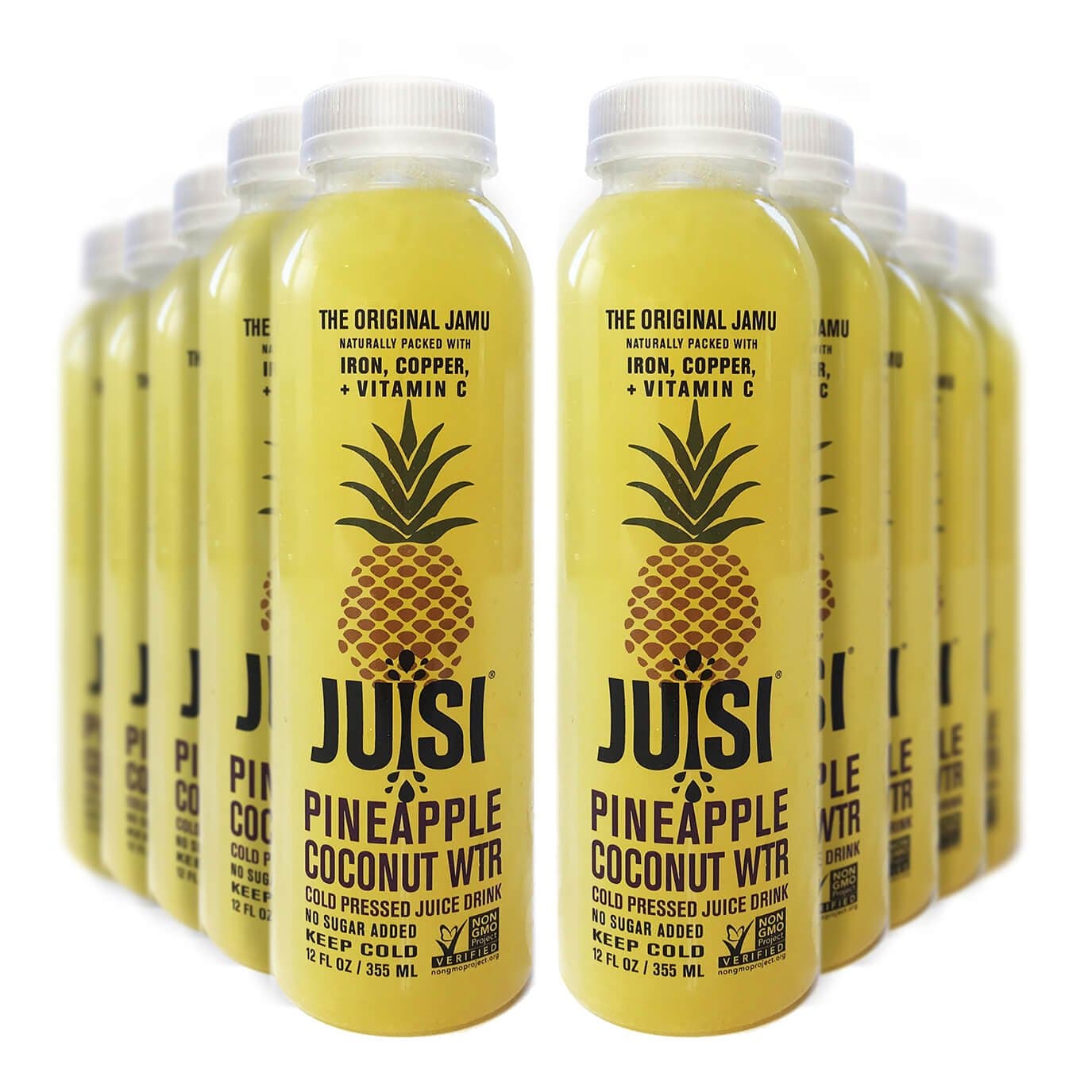 JUISI Cold Pressed Juice, Pineapple Jamu, 12 Fluid Ounce (Pack of 10)