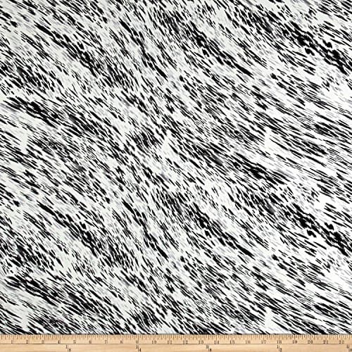 Cotton Stretch Sateen Patterned Paint Splatter White/Black Fabric By The Yard