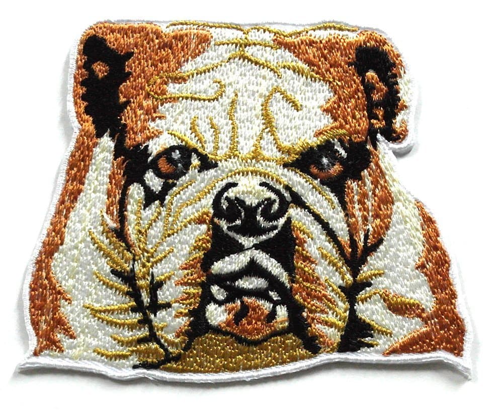 8.5 X 7 Cm Bulldog Patch Embroidered Iron-on Dog Applique English Canine Souvenir