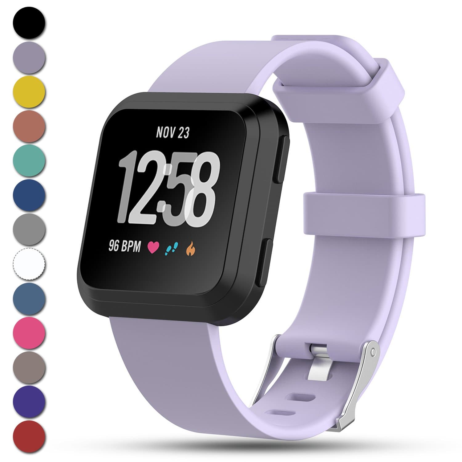 Ysang for Fitbit Versa Strap, Classic Adjustable Replacement Soft Silicone Sport Wristband Strap for Fitbit Versa Smartwatch, Large/Small