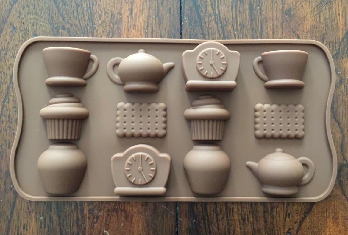 TEA TIME TEAPOT TEA CUPS TEA BISCUIT SILICONE CHOCOLATE CANDY MOLD ICE TRAY