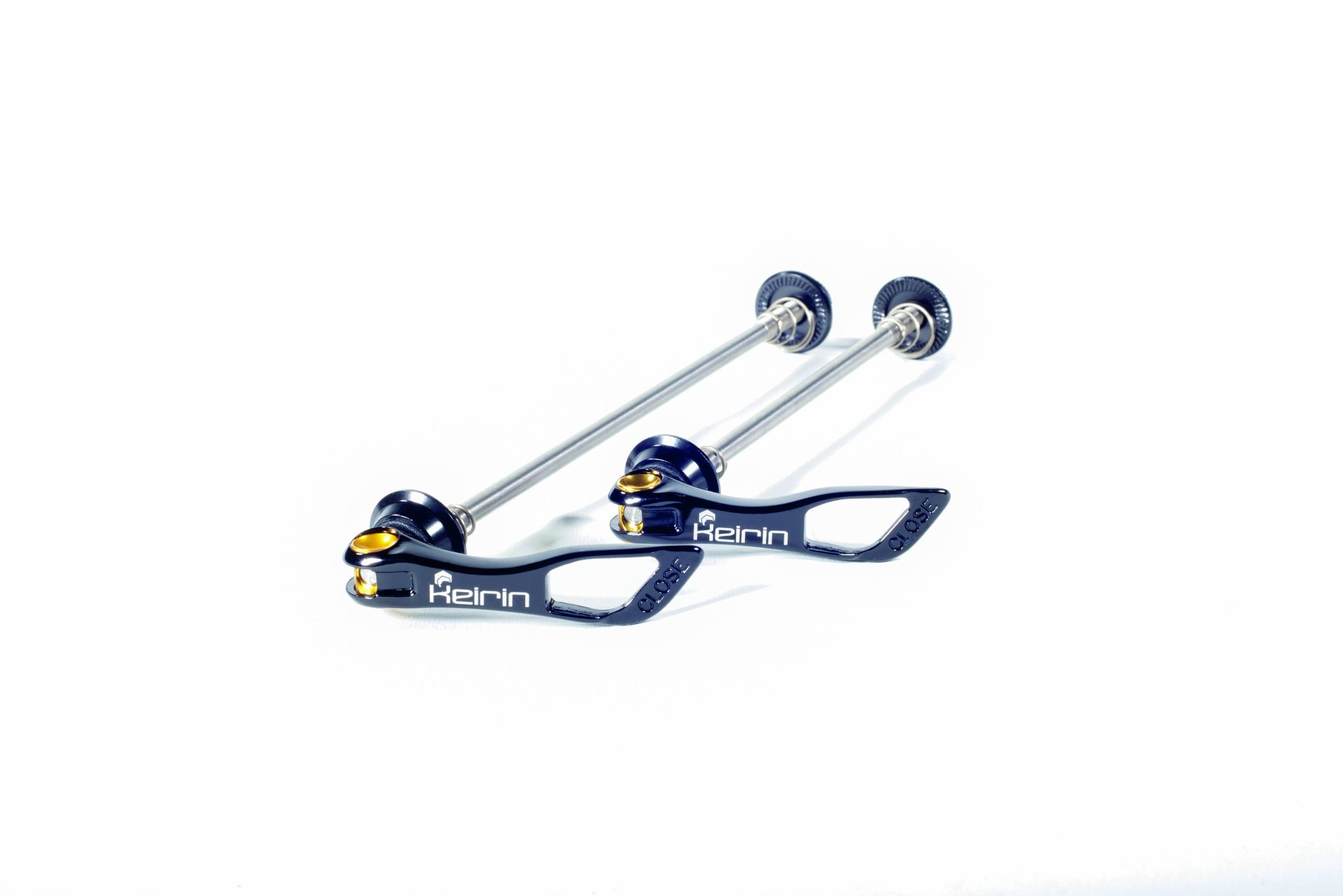 Superlight Quick Release Skewers with Titanium Axle and Light Alloy Lever - Black - Keirin