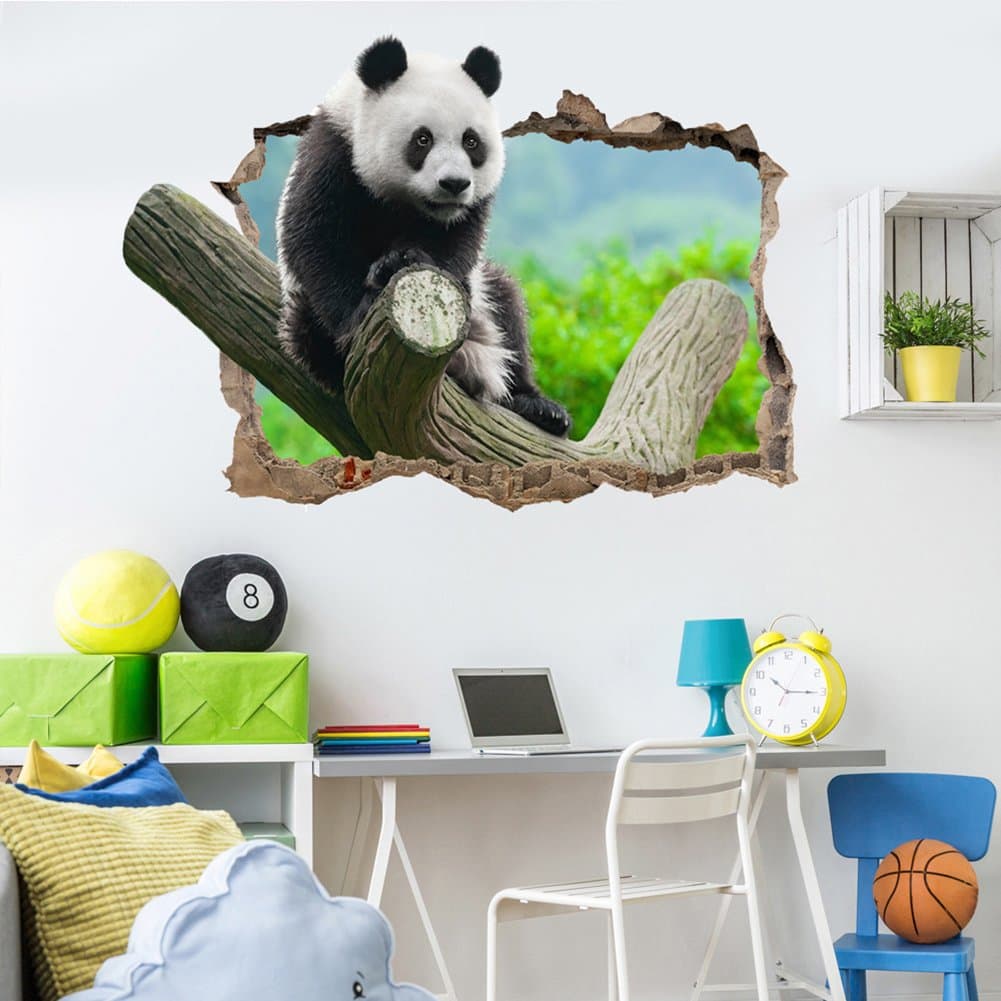 Catnew DIY Lovely Removable Panda on Tree 3D Wall Sticker Bedroom Kids Room Home Accessories Decoration Birthday Gift