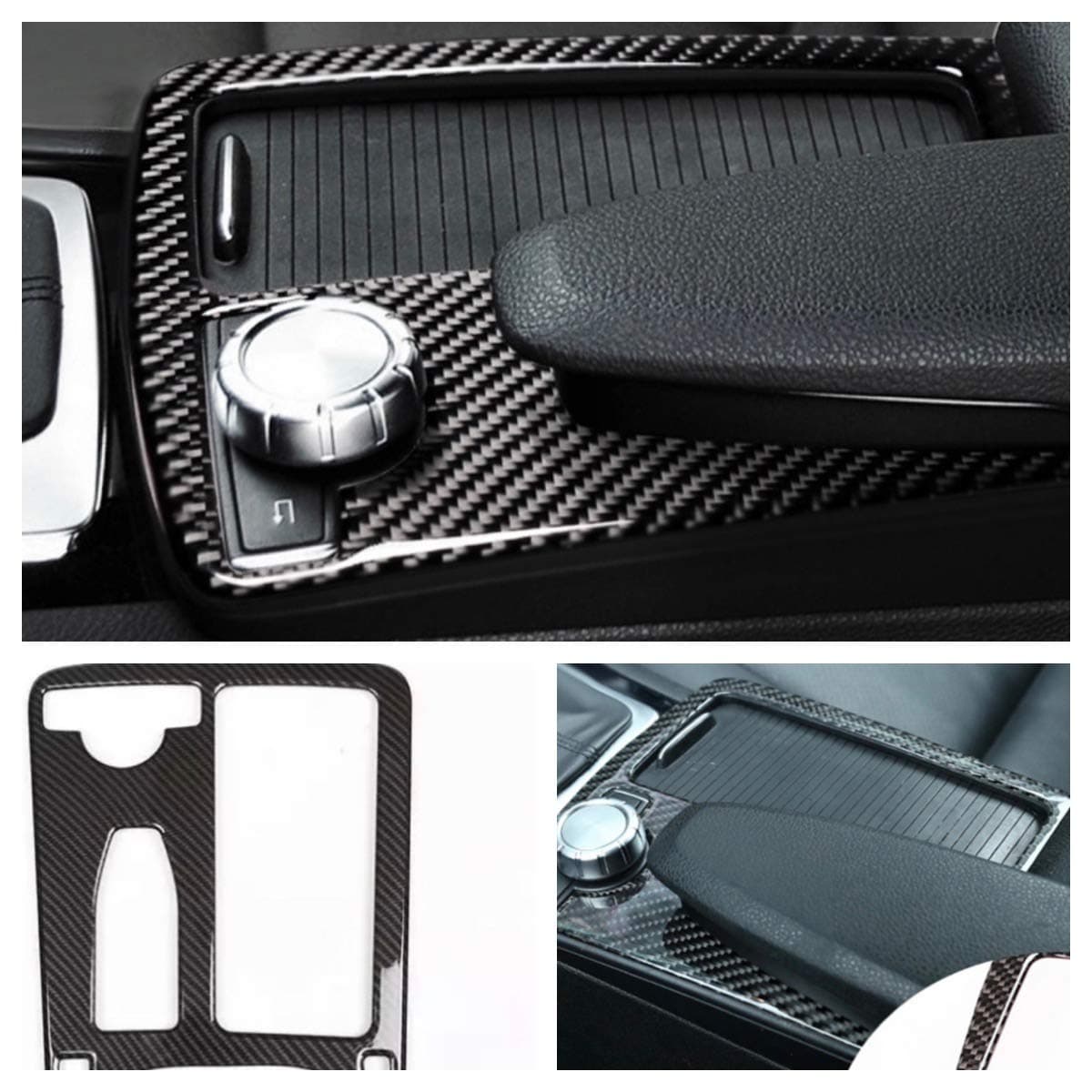 FFZ Parts Carbon Look Centre Console Cover Frame Suitable for C E Class W204 W212 S204 S212 C43 C63 E43 E63