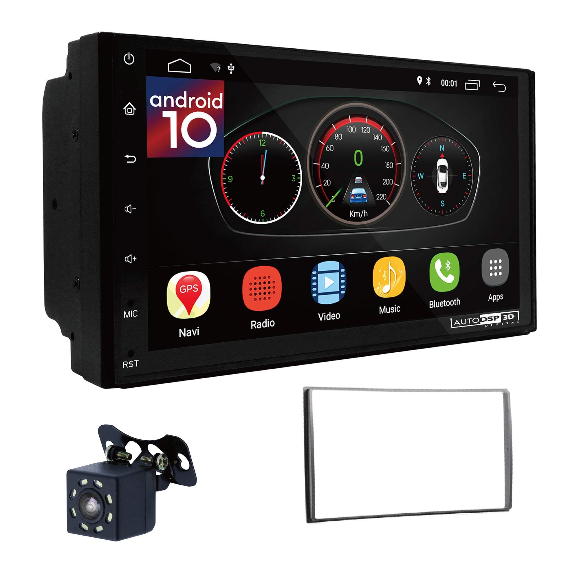 UGAR EX10 7" Android 10 DSP Car Stereo Radio Plus 11-123 Fascia Kit Compatible with NISSAN Almera, Latio, Sunny 2012+; Tiida 2004-2010; X-Trail 2001-2014; Qashqai 2007-2013, Patrol 1997-2009; Juke 201