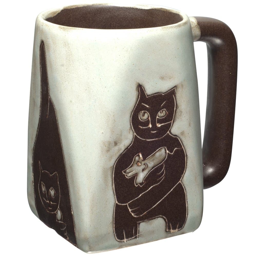 Animal World - Cat Playing Square Bottom Mug