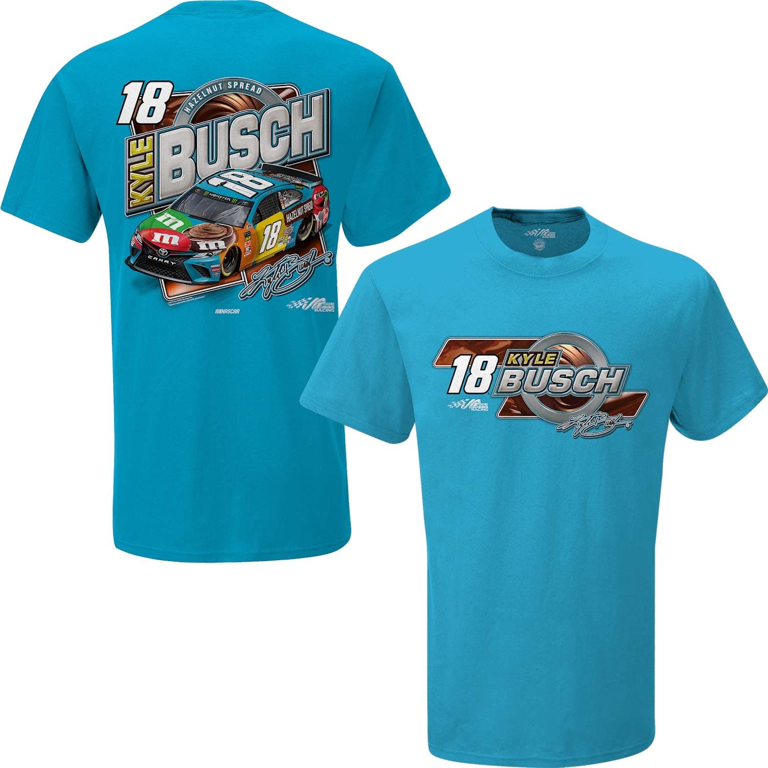 SMI Properties Kyle Busch 2019 M&M Hazelnut Spread #18 NASCAR T-Shirt (XXX-Large)