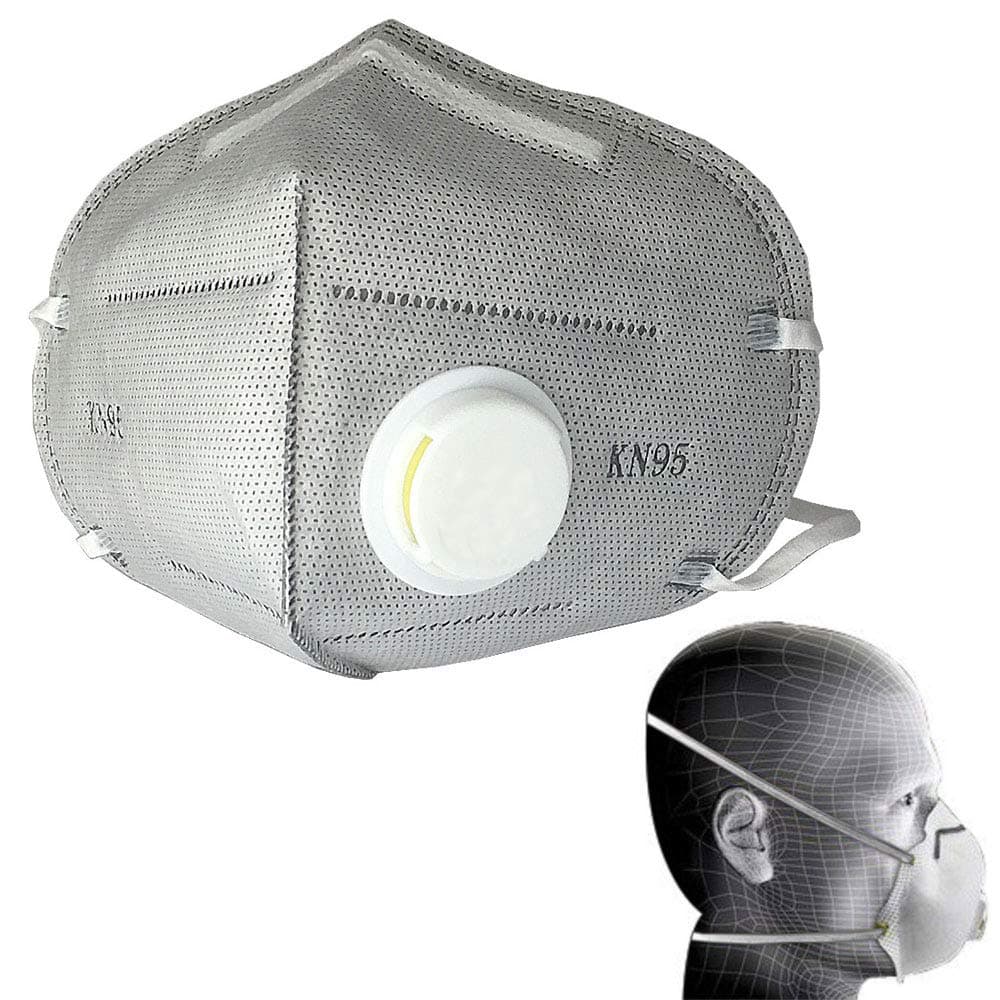 15-Pack Dust Masks Disposable with Exhalation Valve and Adjustable Strips for Face, N95 Particulate Respirators Mouth Mask with Activated Carbon Filter Insert Head over Half Face Foldable
