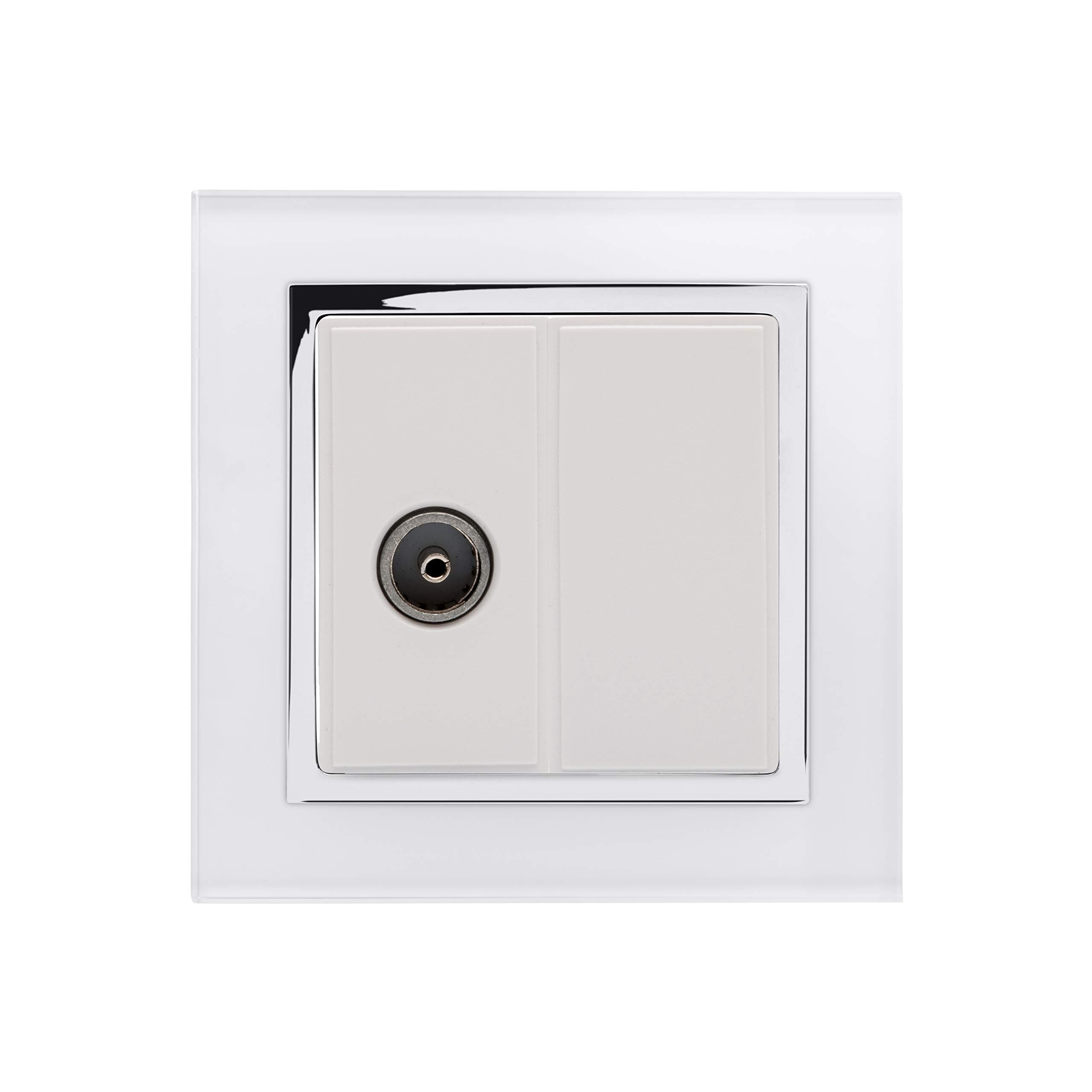 RetrotouchWhite TV Socket (Chrome Trim) - SKU04351