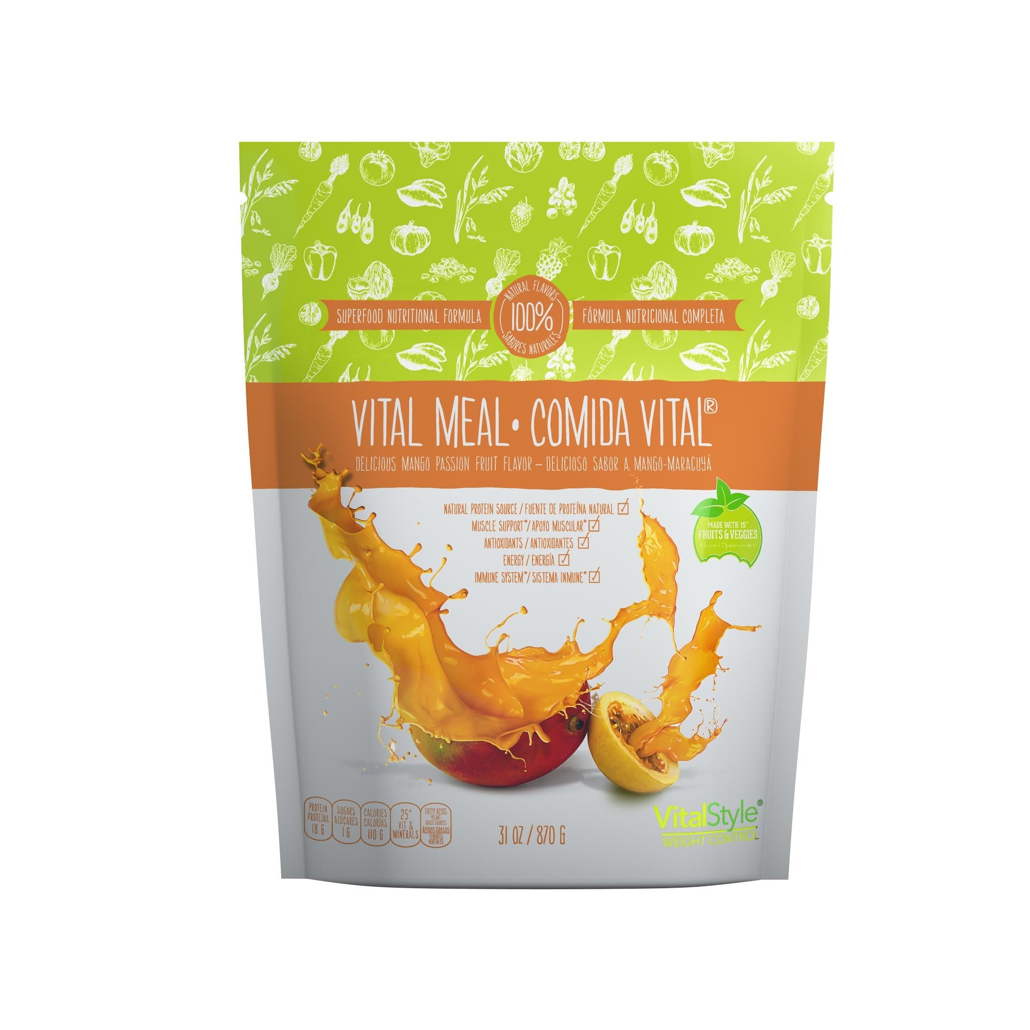 VitalMeal – Meal Replacement Shake; Ideal Lean Shake with 25+ Vitamins and Minerals, Protein, Probiotic Fibers, Essential Fatty Acids, 15 Fruits and Vegetables, and Digestive Enzymes