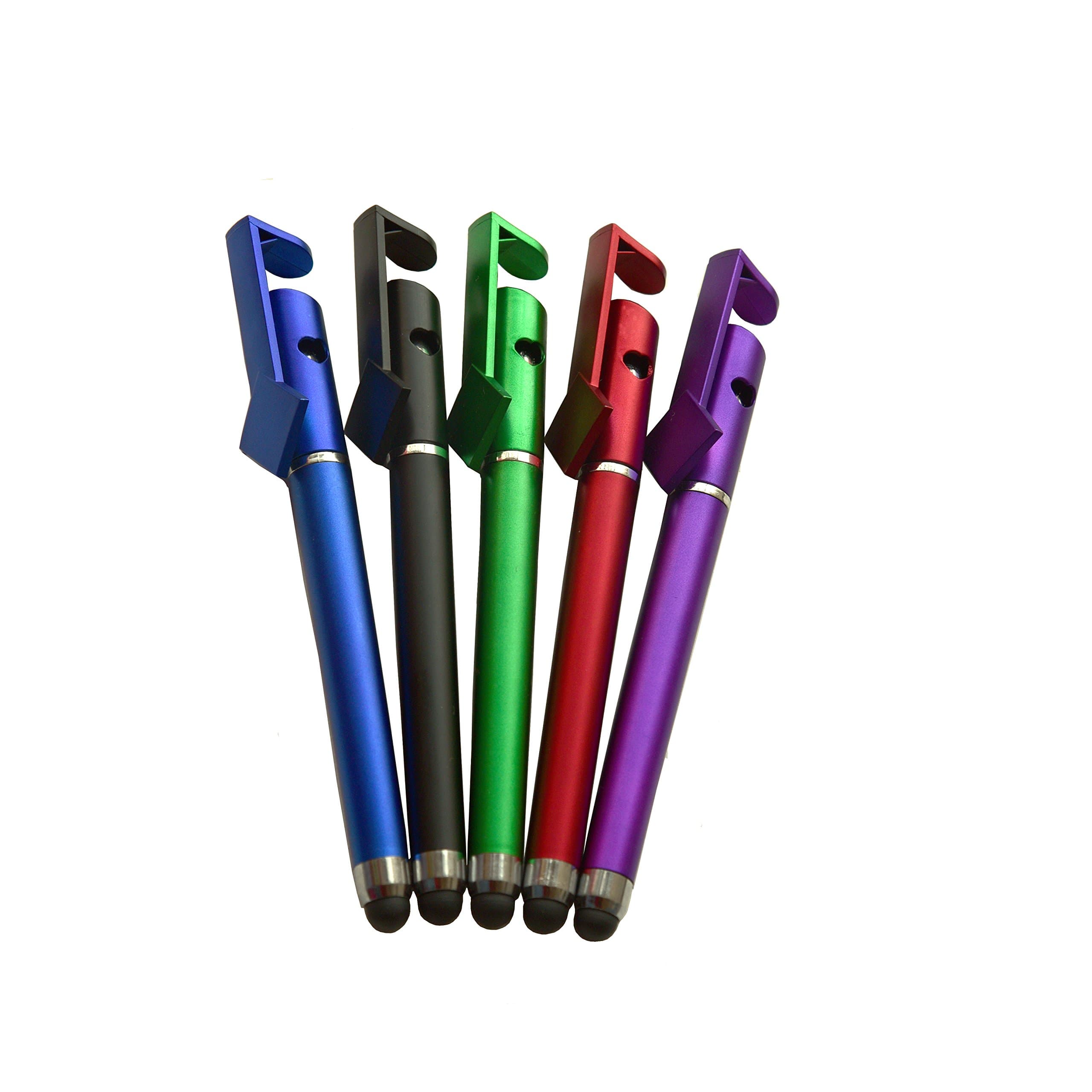 Capactive Stylus Touch Pens With Writing Pen and Holder -for All Capacitive Touch Screen Devices (Tablet PC, Playbook, Cell phones)- Red/Purple/Green/Blue/Black 5 color in one box