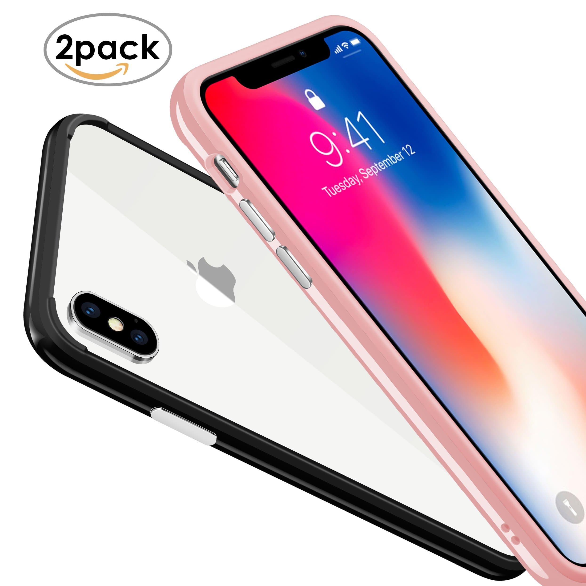 iPhone X Case iPhone X Bumper Case, MOSTY TPU Hybrid Protective Cover Thin Slim Bumper Frame Case for Apple iPhone X 10(2017),2 packs