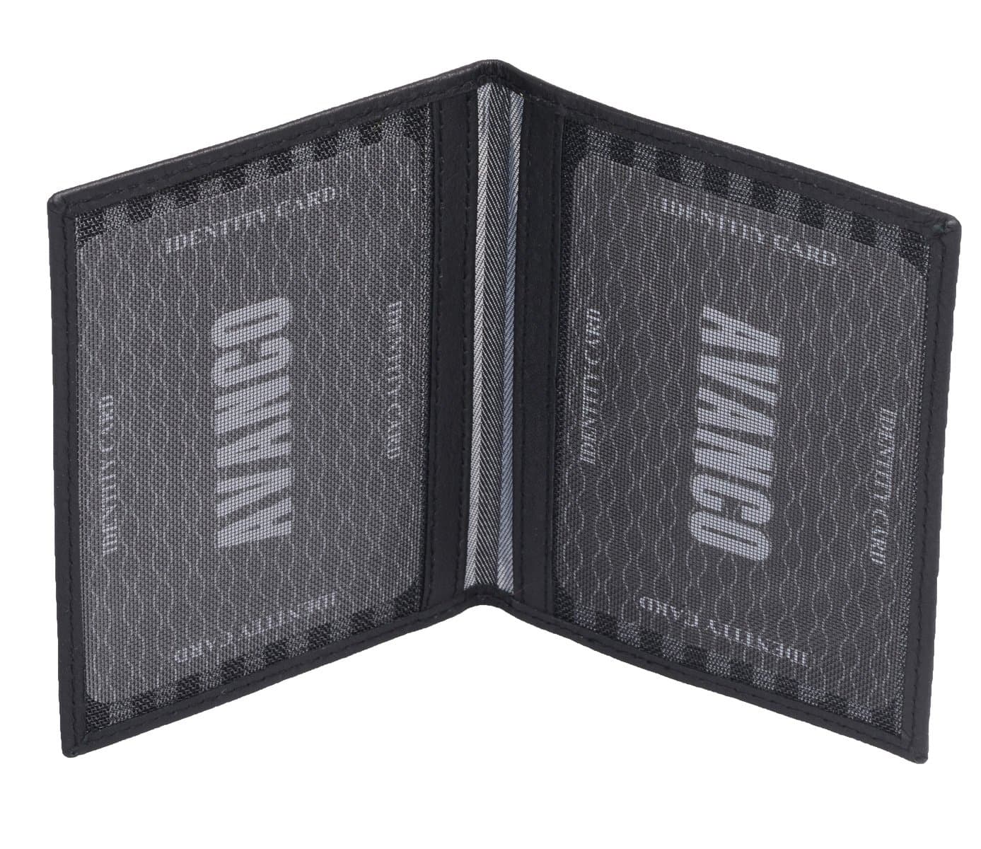 Avanco Men's Leather ID Card Holder 4.7 x 3.5 x 0.2 inch Black