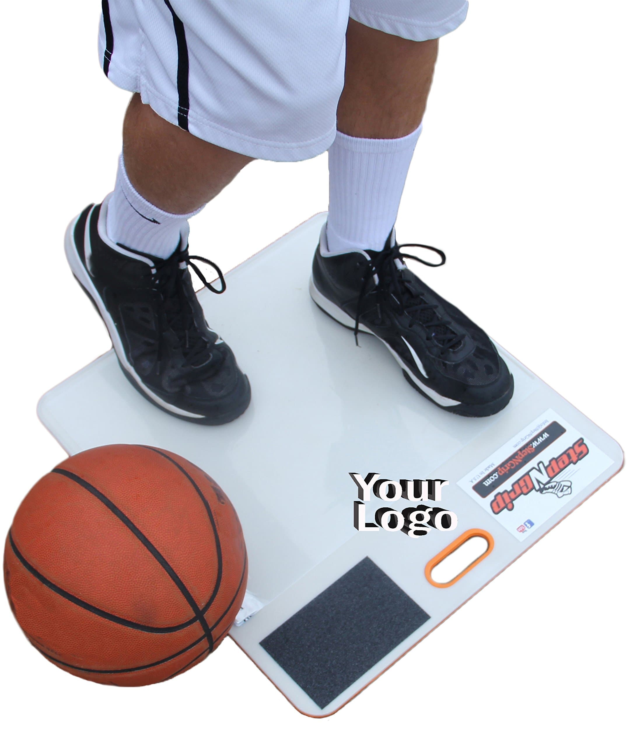 Stop Slipping. 2.5 by 5 inch CUSTOM LOGO w/Shoe Scuff Traction System by StepNGirip