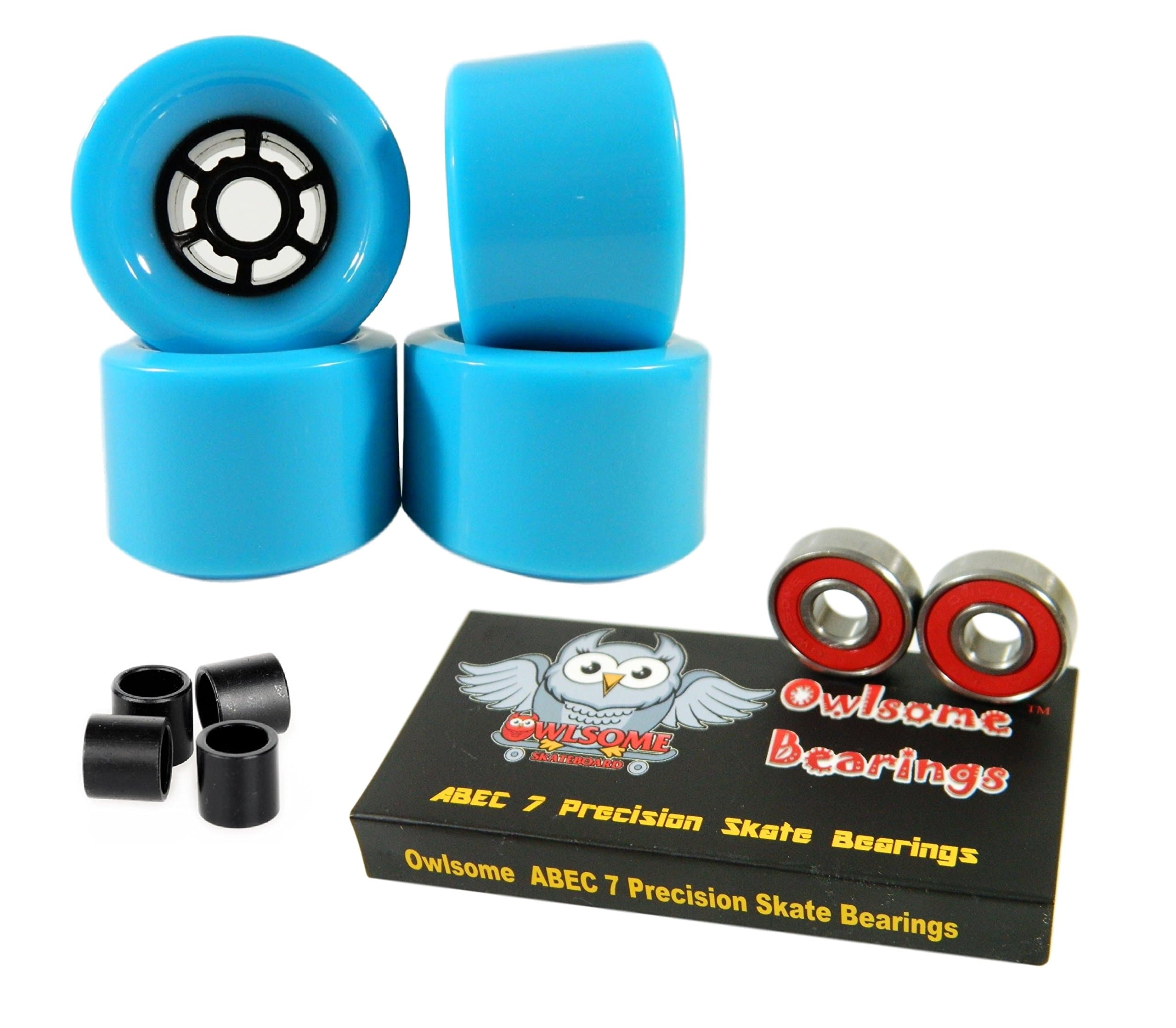 Owlsome 90mm Wheels Longboard Flywheels ABEC 7 Precision Bearings