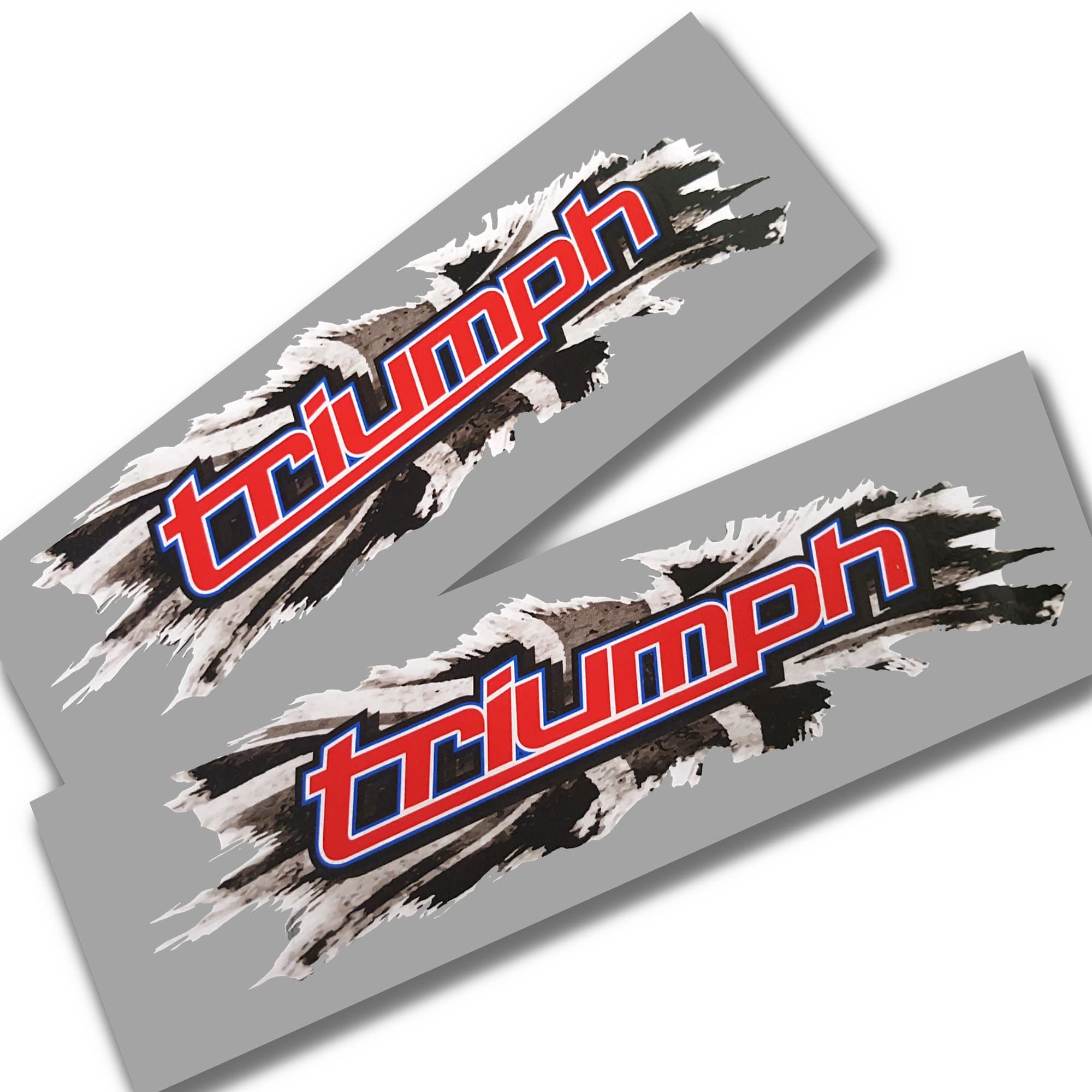 Triumph union flag grey scale design graphics decals stickers x 2 small