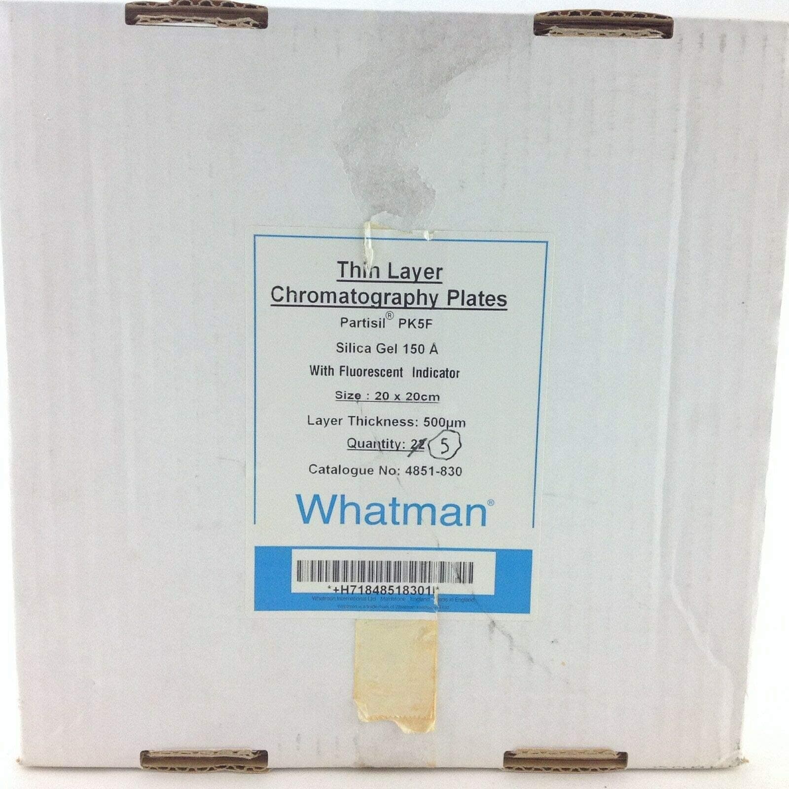 Whatman 4851-830 Thin Layer Chromatography Plates Partisil PK5F 5pk