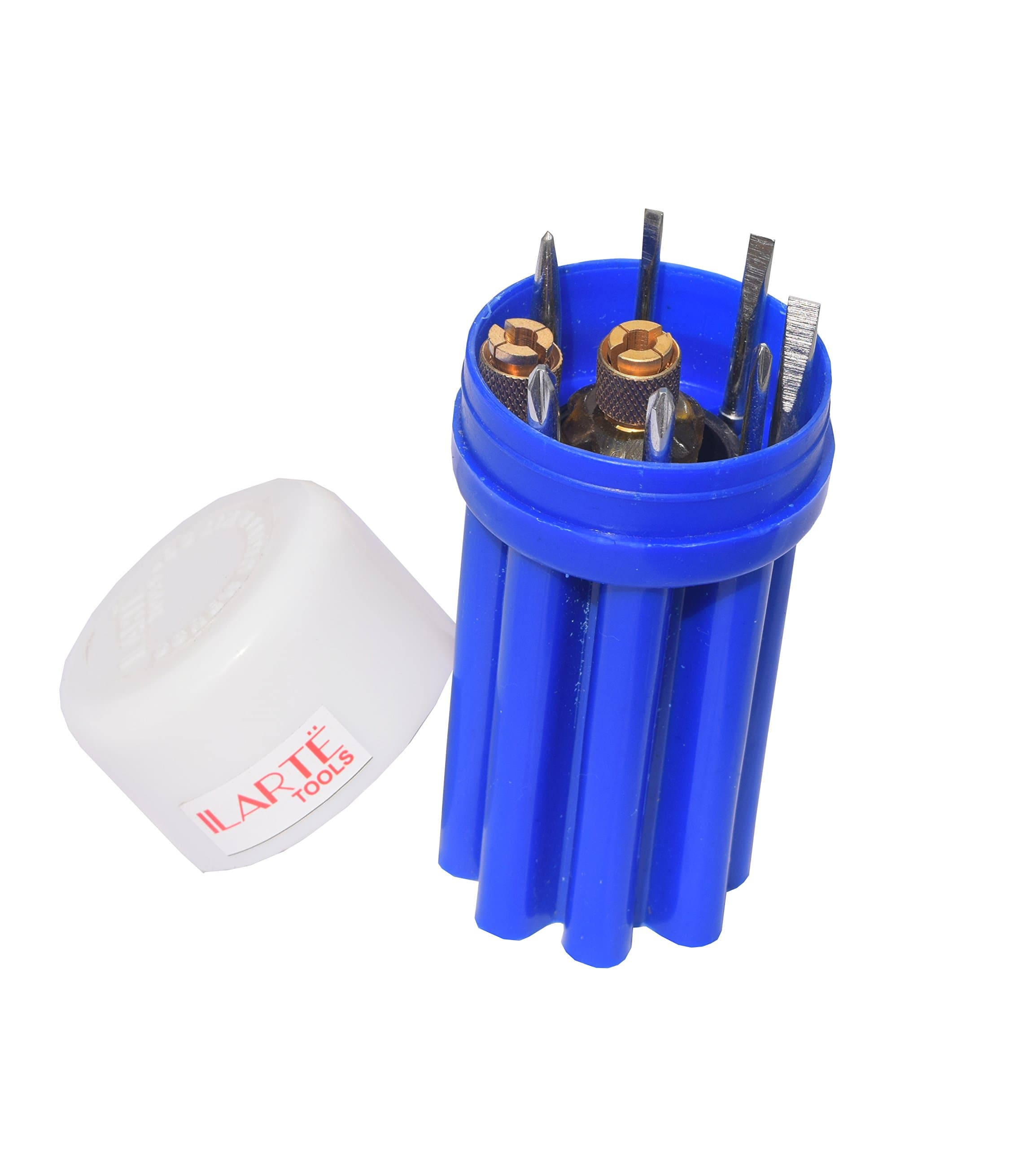 Ilarte Tools 111 8 Blades Screwdriver Set Kit With Tester (Blue And White, 9-Pieces)