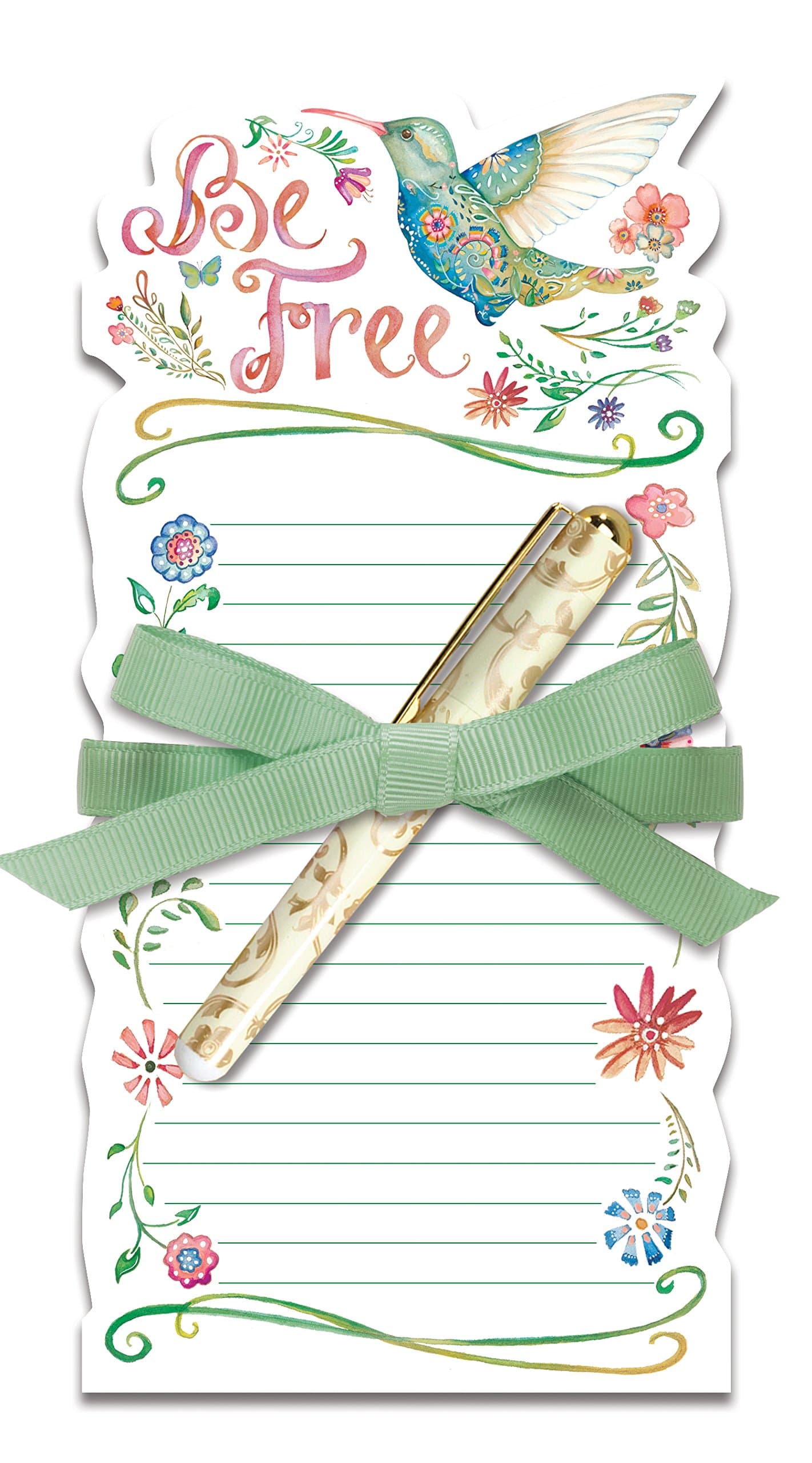 Lily McGee Enchanted Meadow "Be Free" List Pad with Coordinating Pen