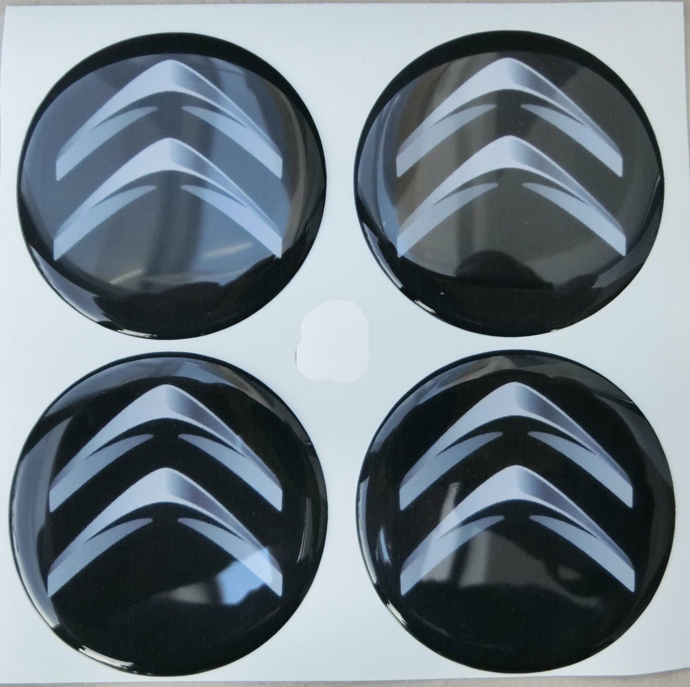 50 mm Black Tuning 3d-Effect 3M Hub Caps Stickers for Alloy Rims - Set of 4