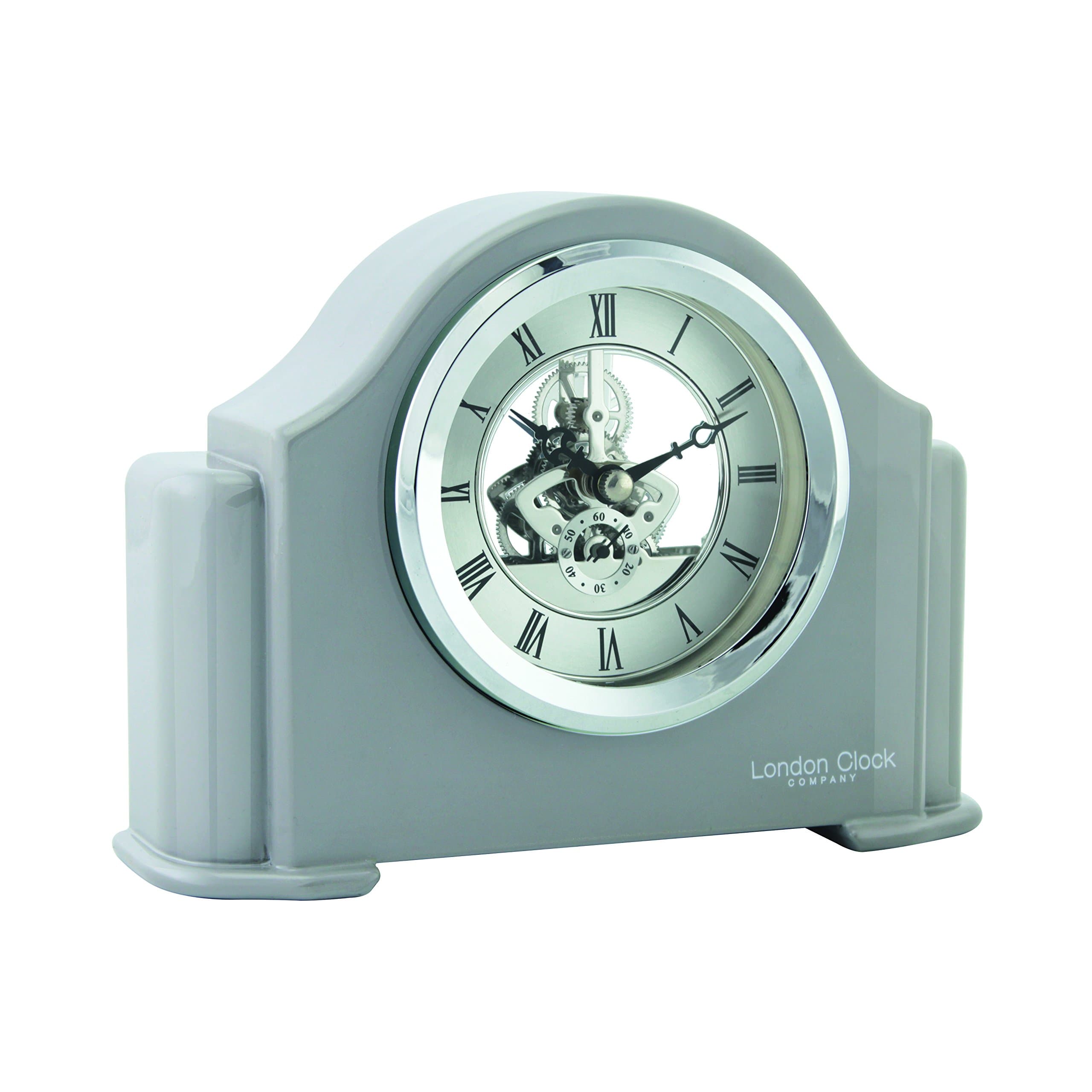 London Clock - Grey Piano Finish Mantel Clock