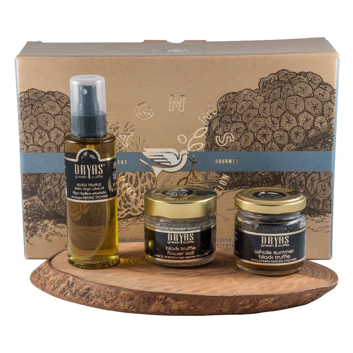 Truffle hamper Gift Set - Black Truffle extra virgin olive oil, Black Truffle Salt and 25gr Whole Summer Black Truffle by Agnes