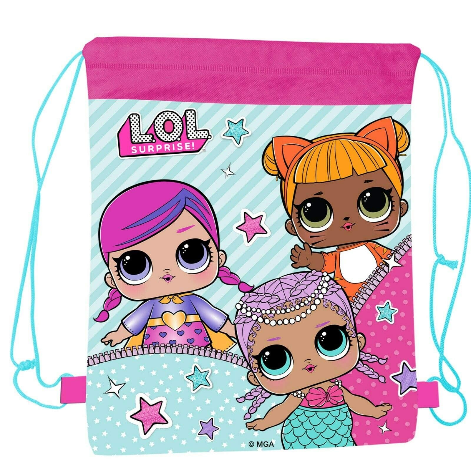 LOL Surprise Draw String Bag School PE Easy Shut Carry Rucksack Kids Swimming Bag