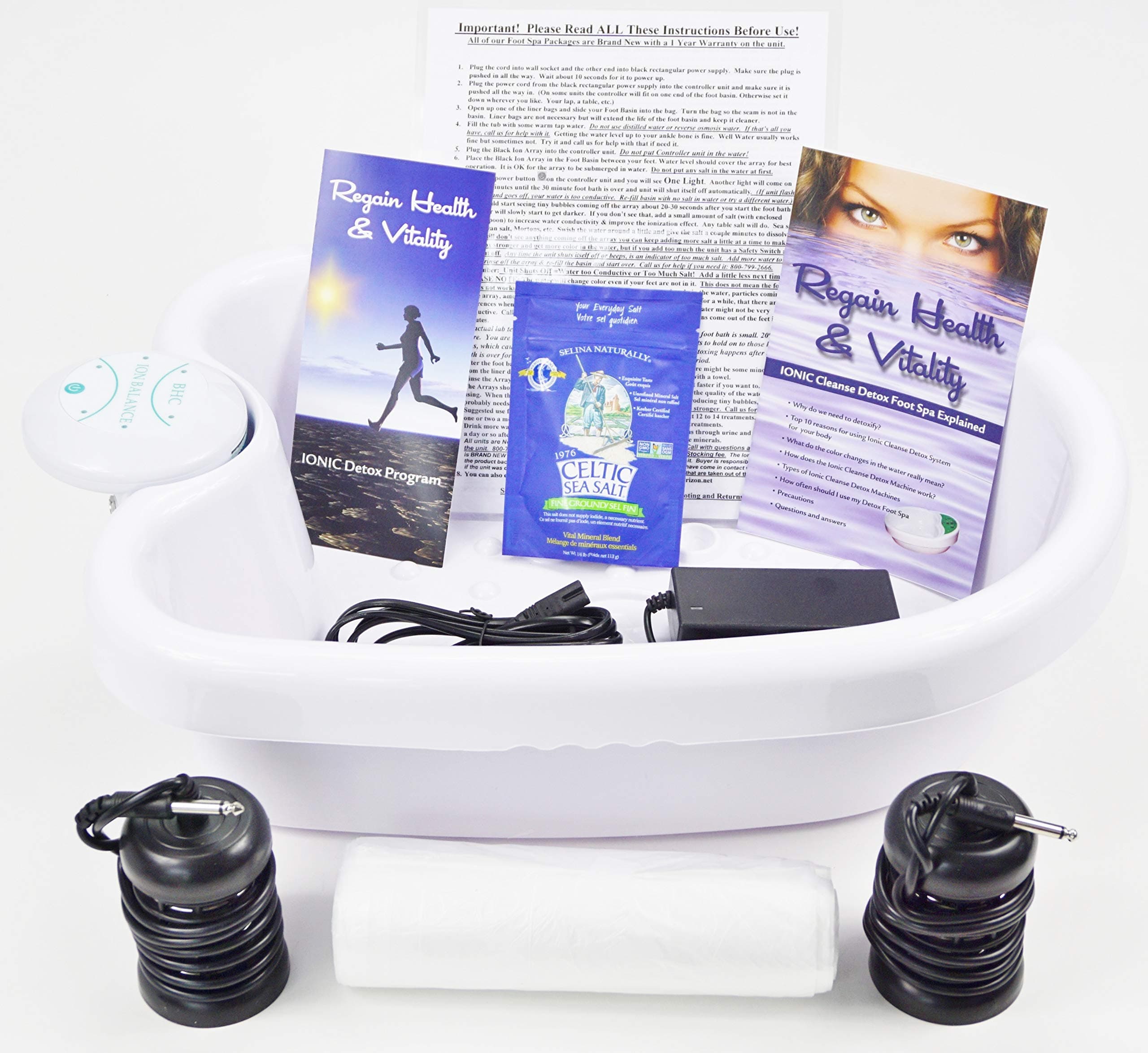 Ionic Ion Cleanse Detox Foot Spa Bath with Heavy Duty Acrylic Foot Basin
