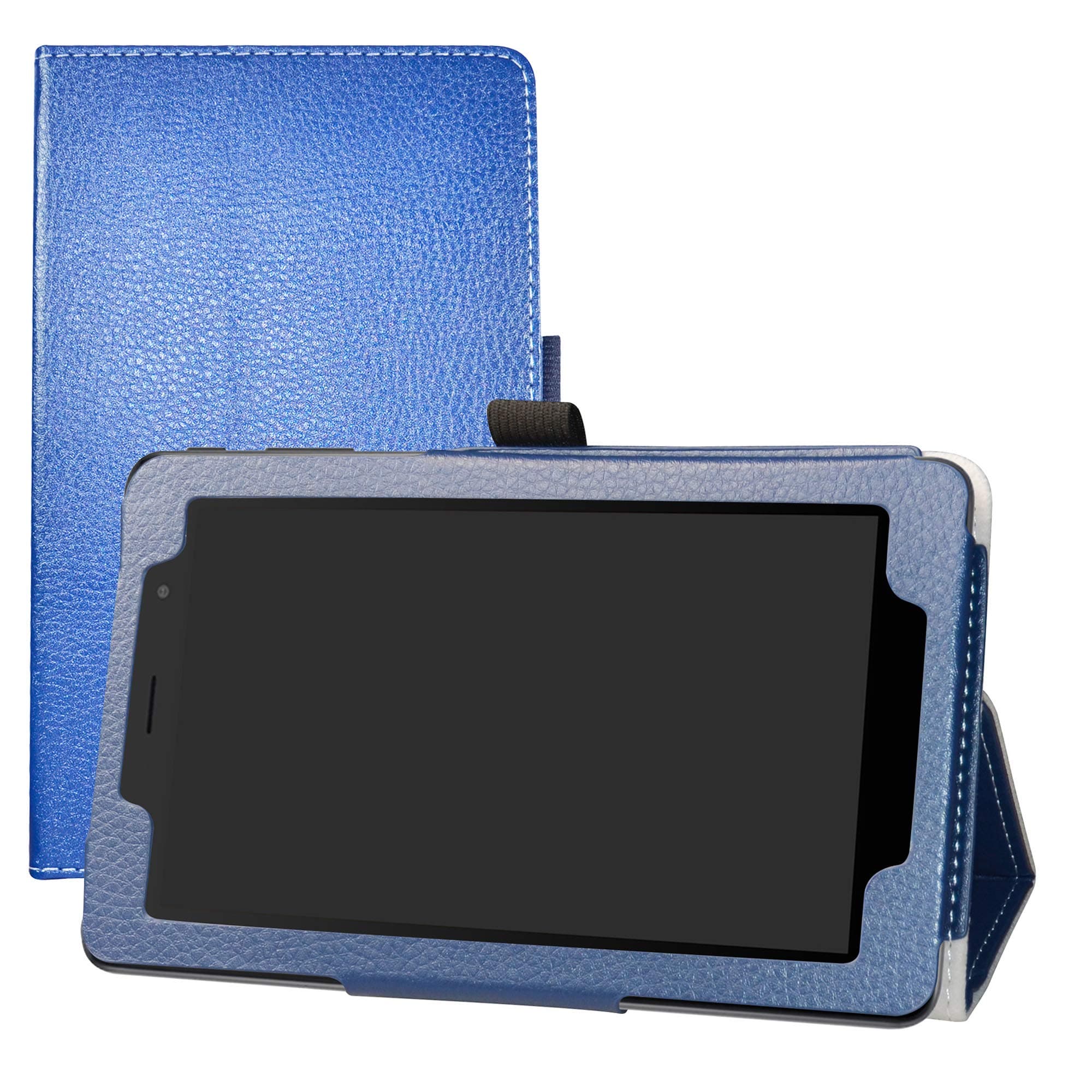 LFDZ Alcatel 1T 7 inch Case,Slim Folio Folding Stand PU Leather Cover for 7" Alcatel 1T 7 inch 8068 Tablet(Not fit 10" Alcatel 1T 8082 10 inch),Dark Blue