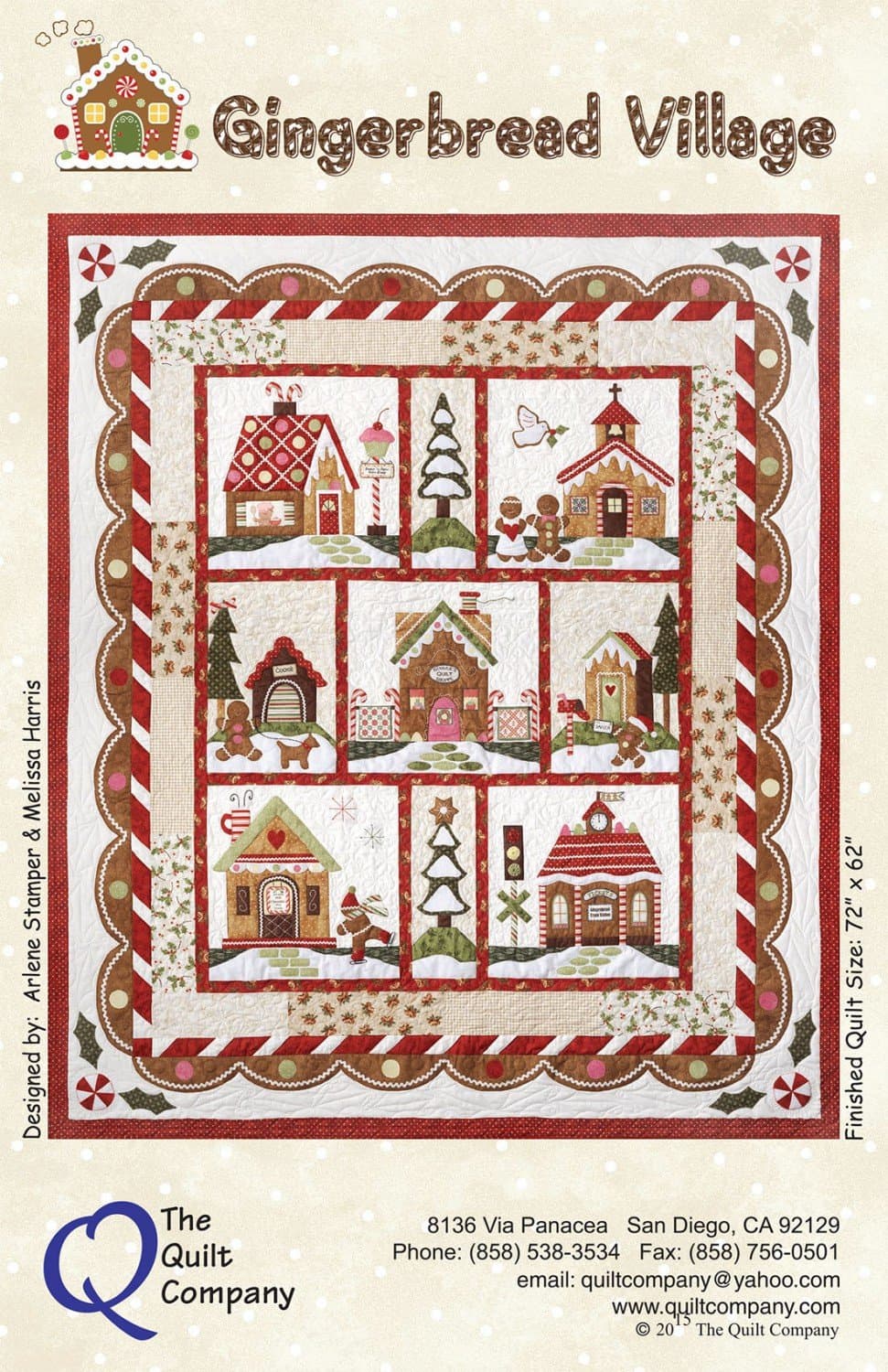Gingerbread Village Quilt Pattern & Accessory Pack by The Quilt Company 72" x 62" - GV100