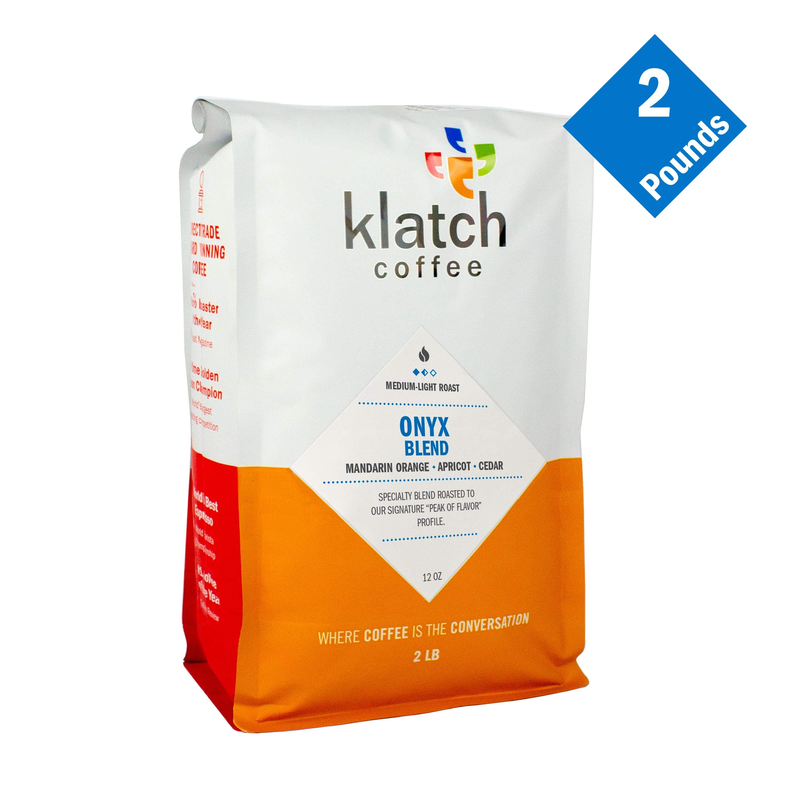 Klatch CoffeeOnyx Blend Medium-Light Roast, 2 Pounds, Whole bean